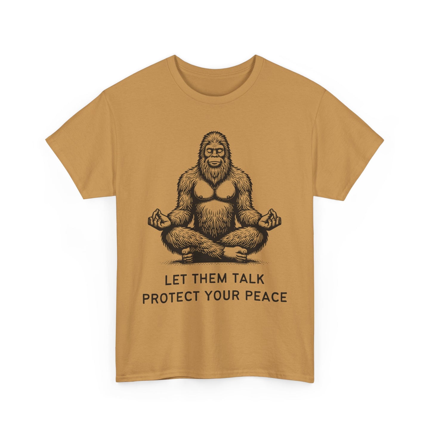 Bigfoot - Protect Your Peace // Unisex Heavy Cotton Tee - Comfortable, Relaxed Fit T-Shirt for Chill Vibes & Mental Health