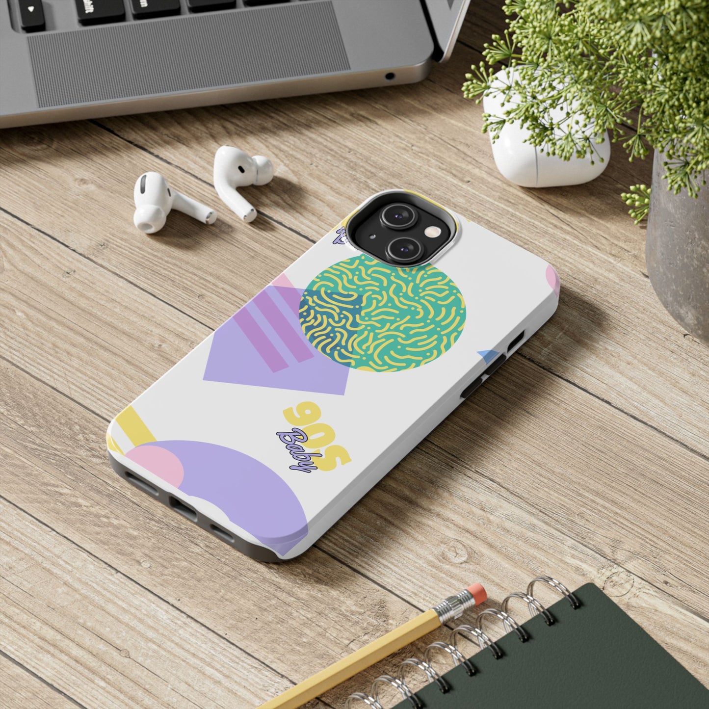 Pastel 90s Baby and Shapes // iPhone Case