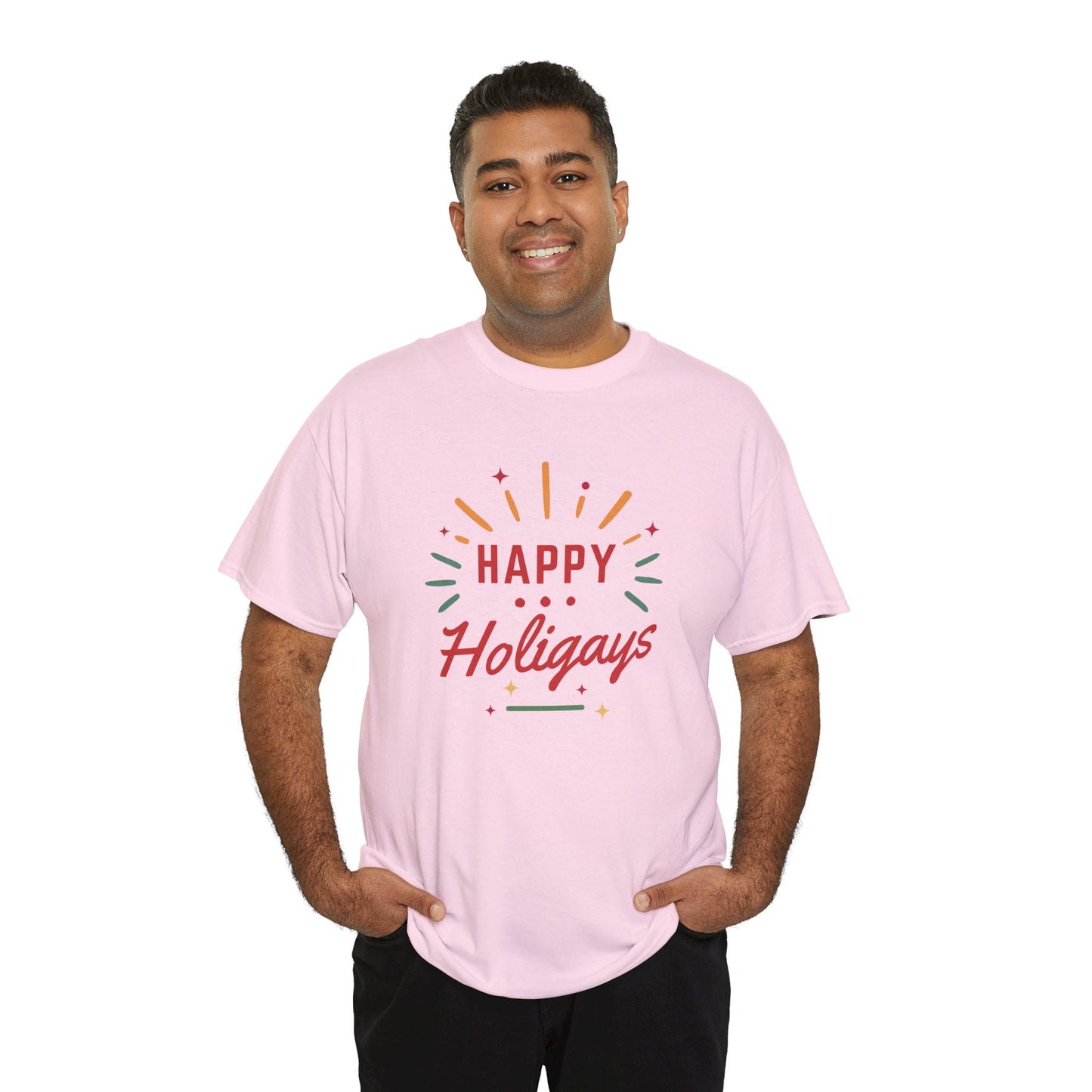 Happy Holigays Simple Unisex Heavy Cotton Tee
