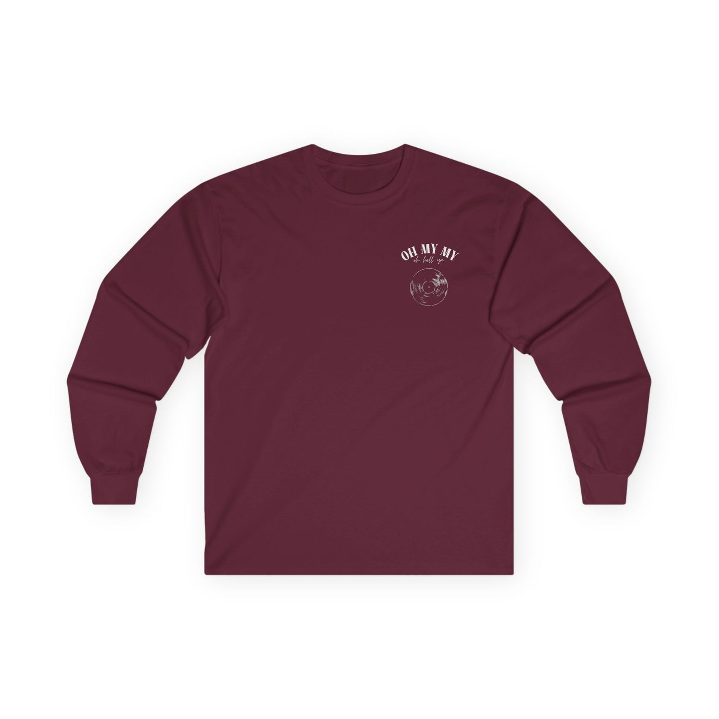 Oh My My - Pocket Placement // Unisex Long Sleeve Tee - Retro Vinyl Graphic