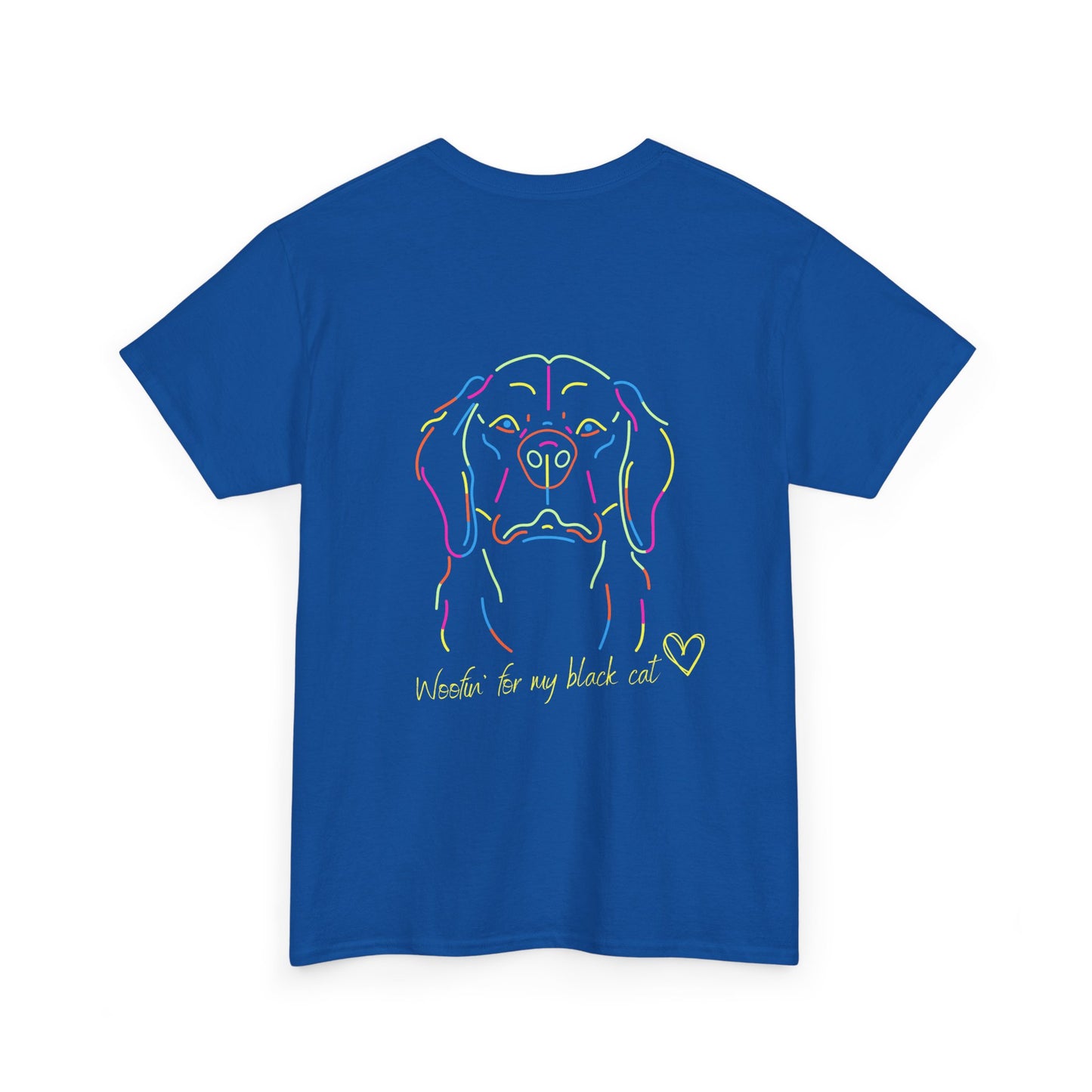 Golden Retriever Woofin' For My Black Cat // Unisex Heavy Cotton Tee - Relationship Dynamics