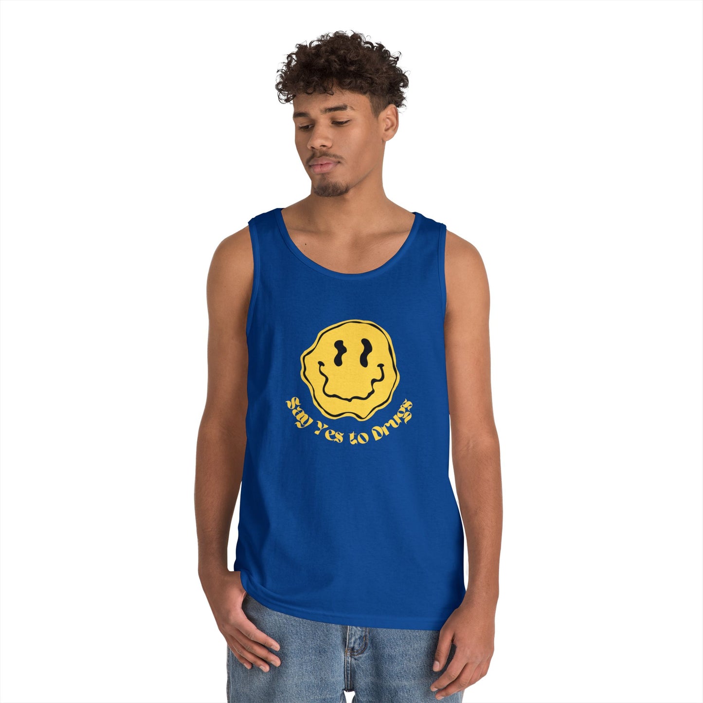 "Say Yes to Drugs" Smiley Graphic // Unisex Heavy Cotton Tank Top