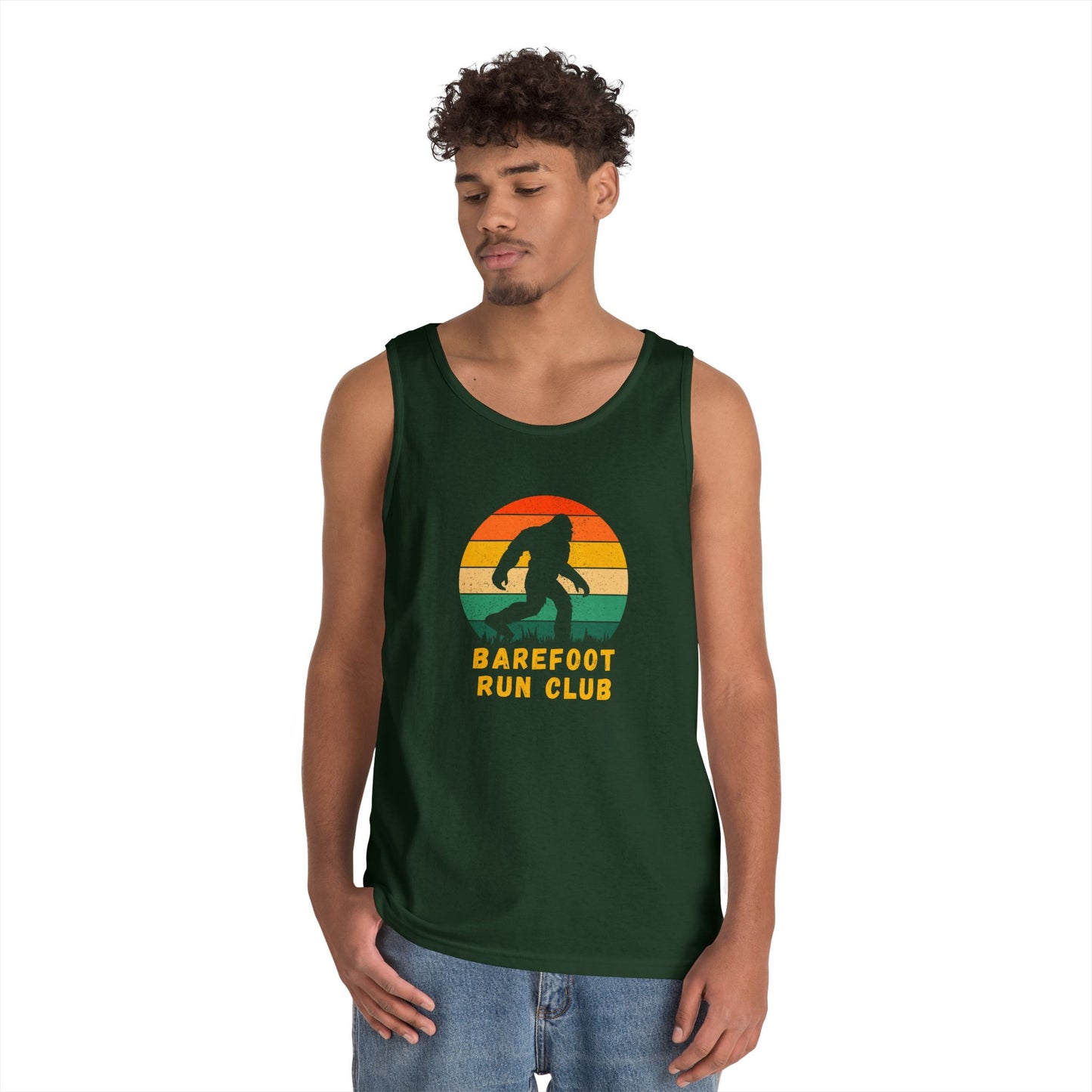 Barefoot Run Club Silhouette // Unisex Heavy Cotton Tank Top