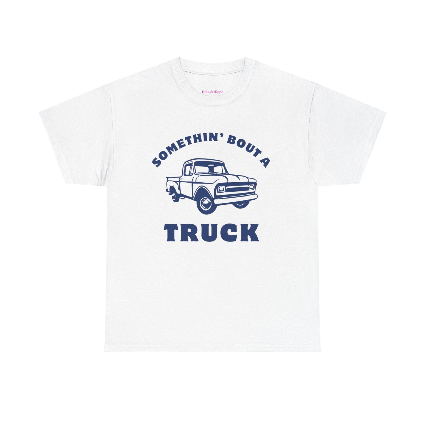 Somethin' Bout a Truck - Navy Pickup // Unisex Heavy Cotton Tee - Perfect for Truck Lovers
