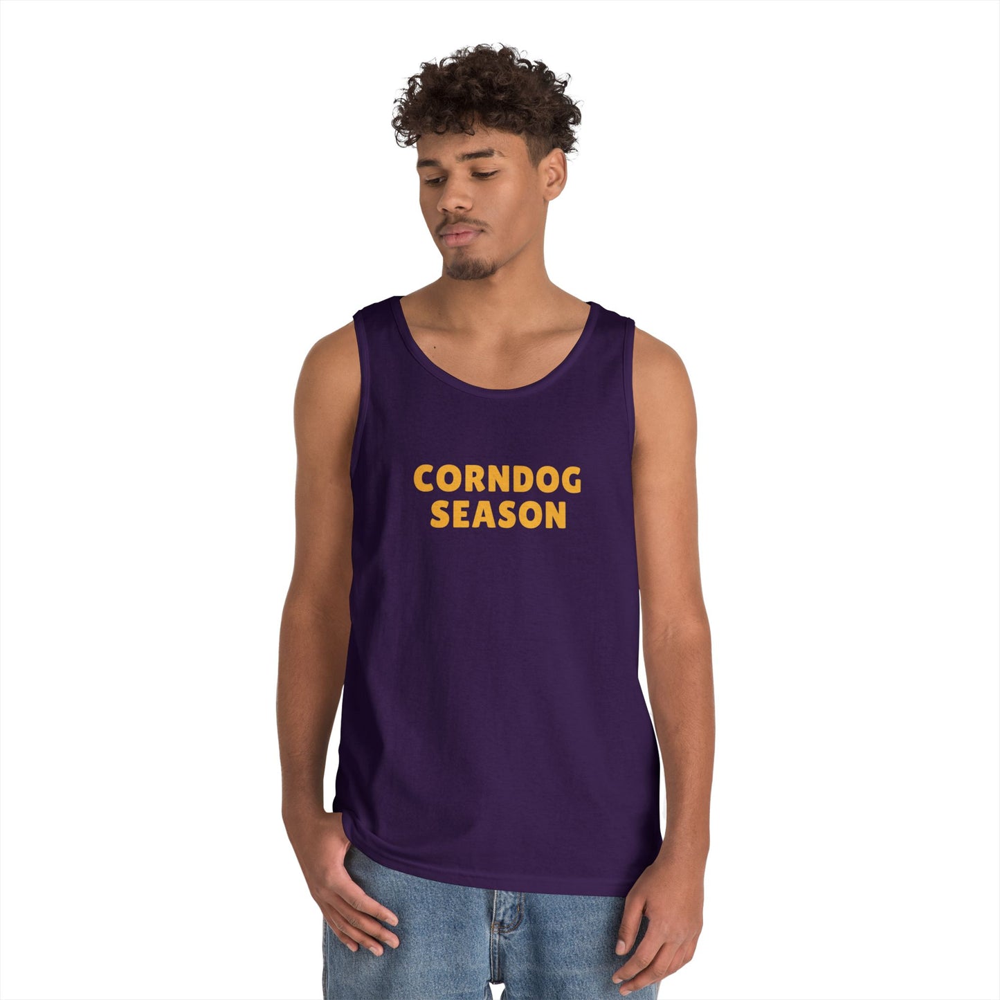 Corndog Season Unisex Heavy Cotton Tank Top - Fun Summer Apparel