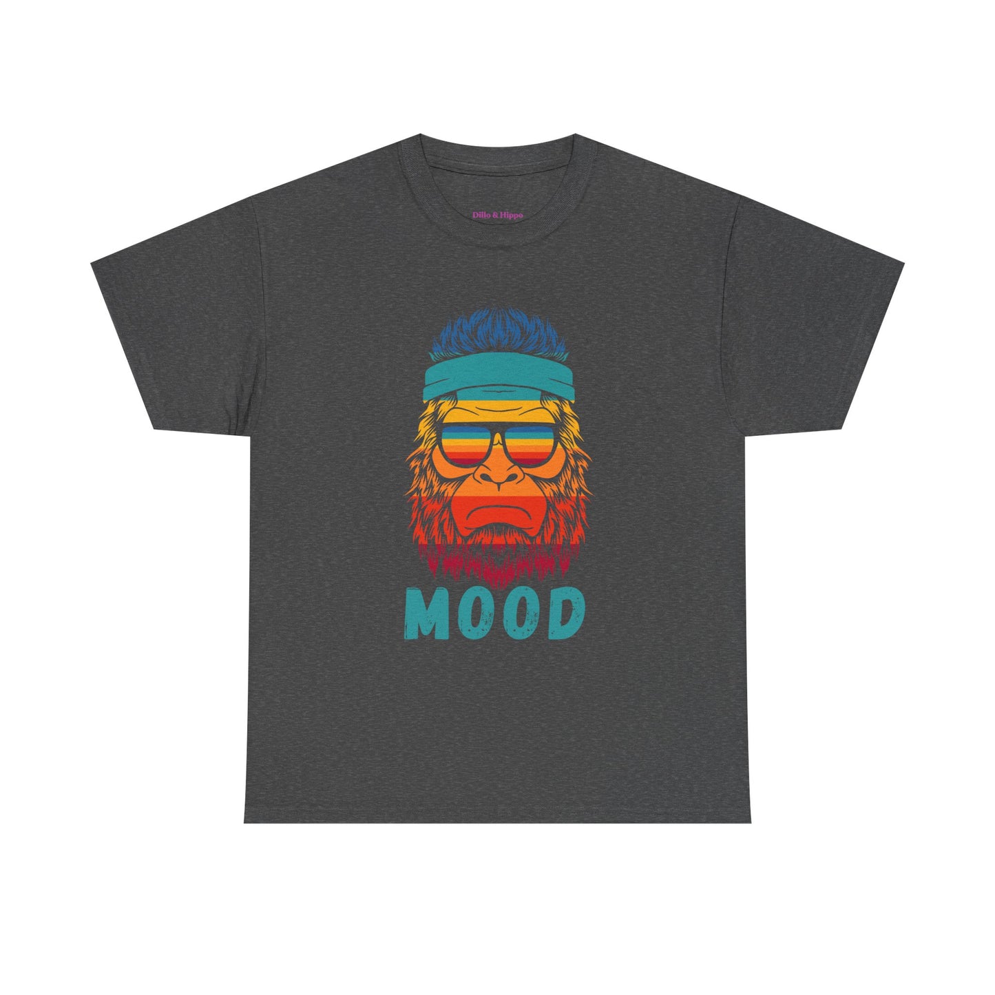 Bigfoot Mood // Retro Mood Unisex Heavy Cotton Tee - Colorful Graphic T-Shirt