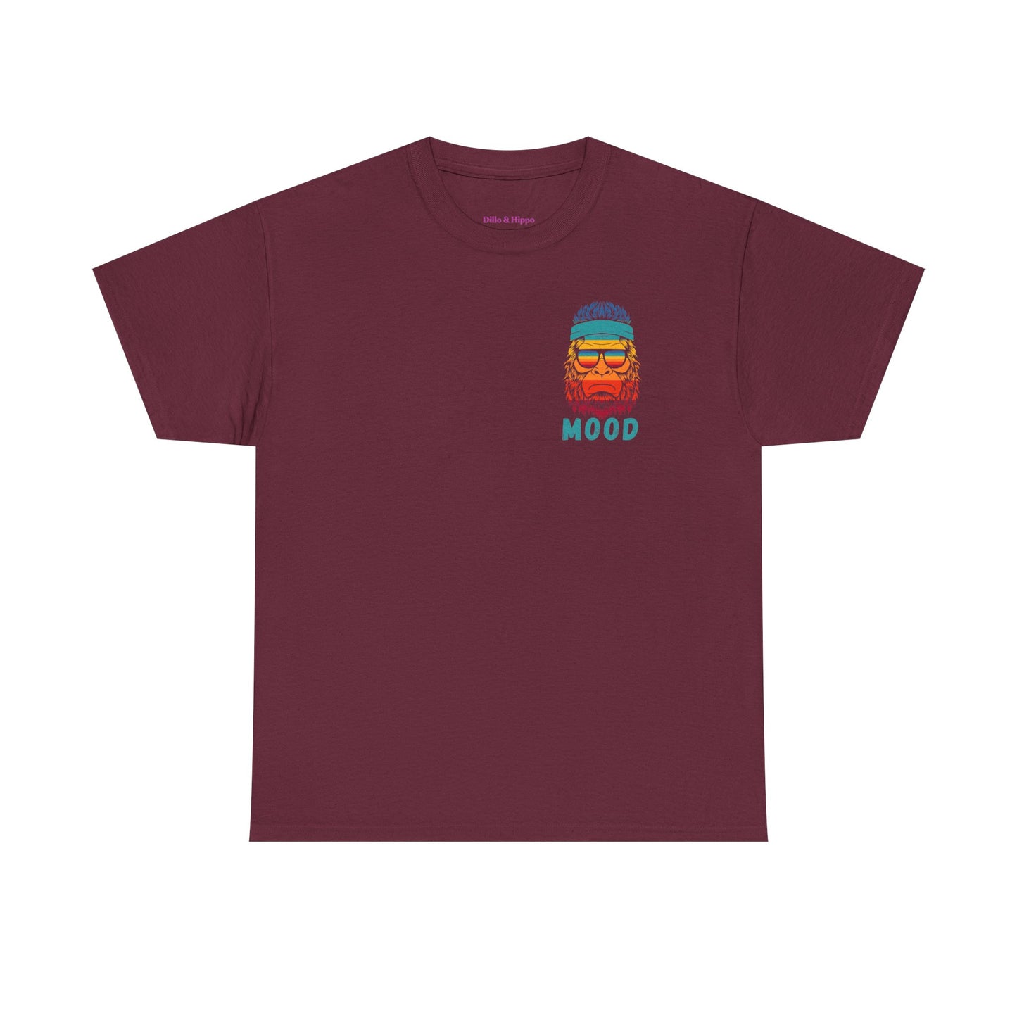 Bigfoot Mood - Pocket Placement // Retro Mood Unisex Heavy Cotton Tee - Colorful Graphic T-Shirt