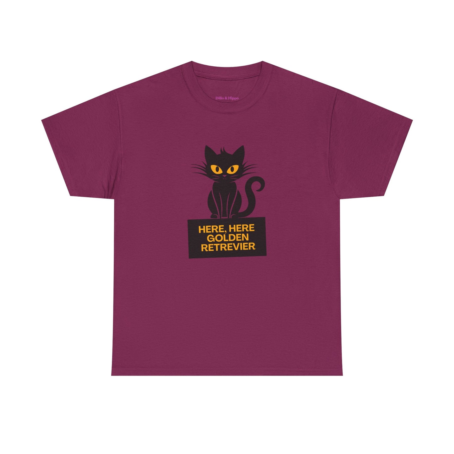 Black Cat with Sign // Unisex Heavy Cotton Tee