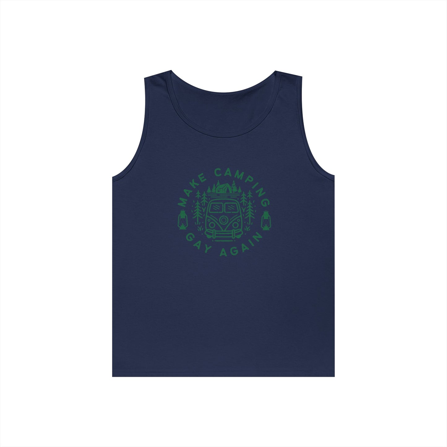 Make Camping Gay Again // Unisex Heavy Cotton Tank Top - Pride Outdoor Apparel