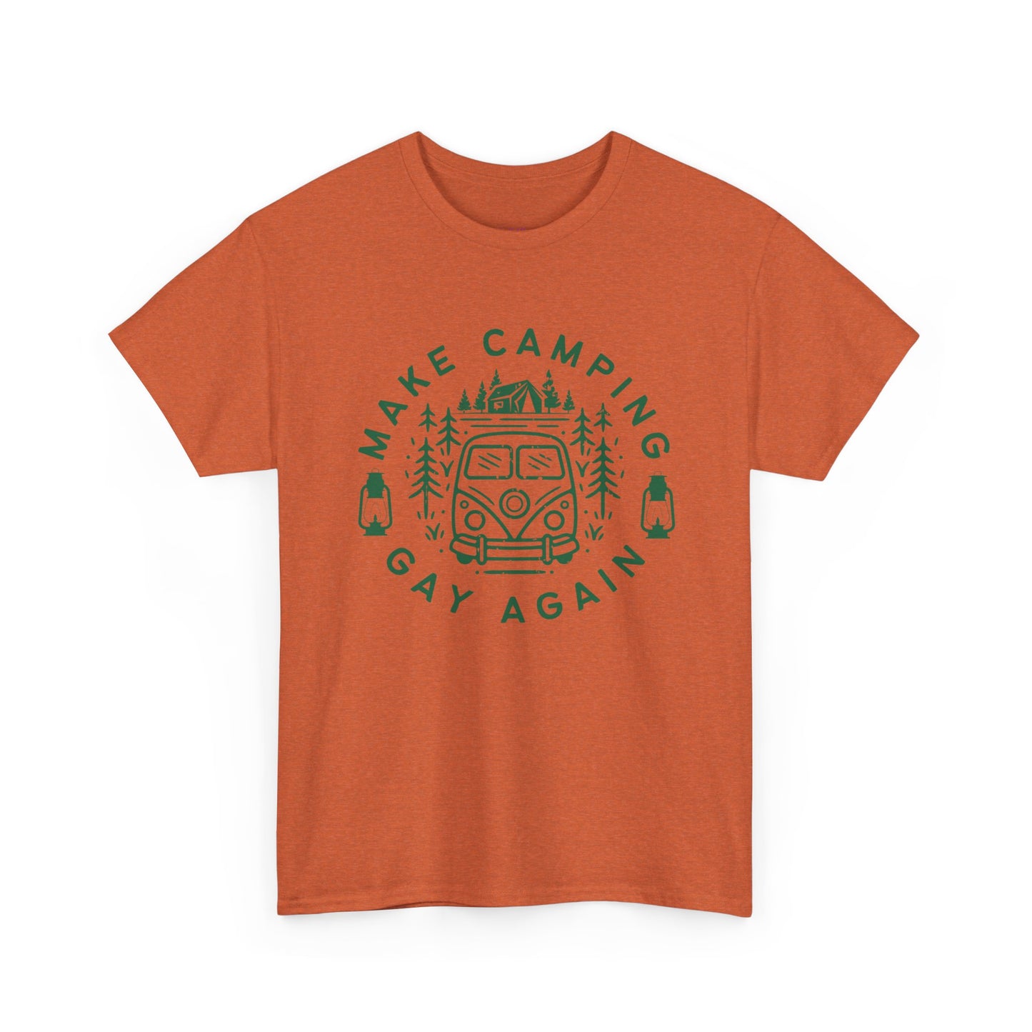 Make Camping Gay Again // Unisex Heavy Cotton Tee - Fun Outdoor Pride Shirt