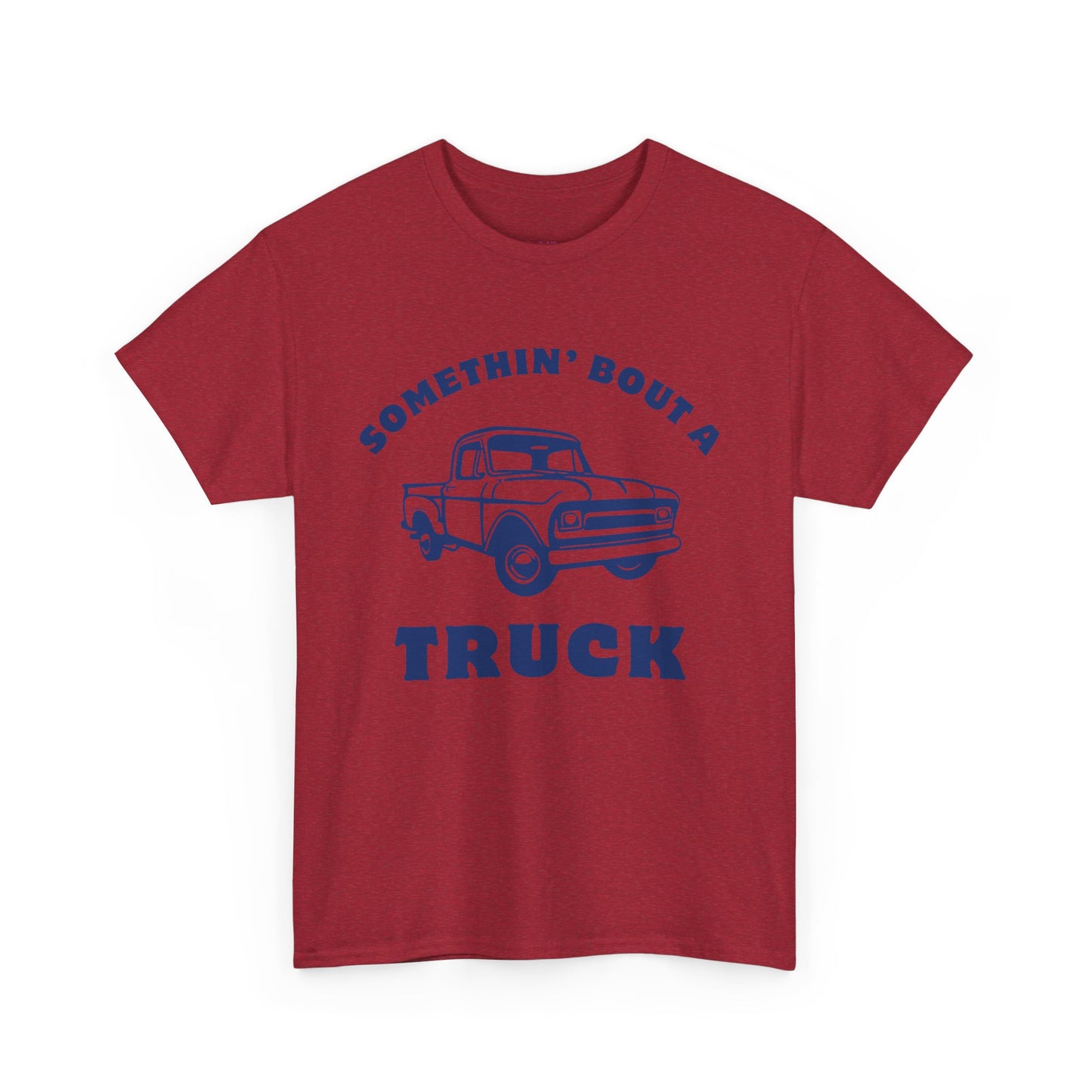 Somethin' Bout a Truck - Navy Pickup // Unisex Heavy Cotton Tee - Perfect for Truck Lovers