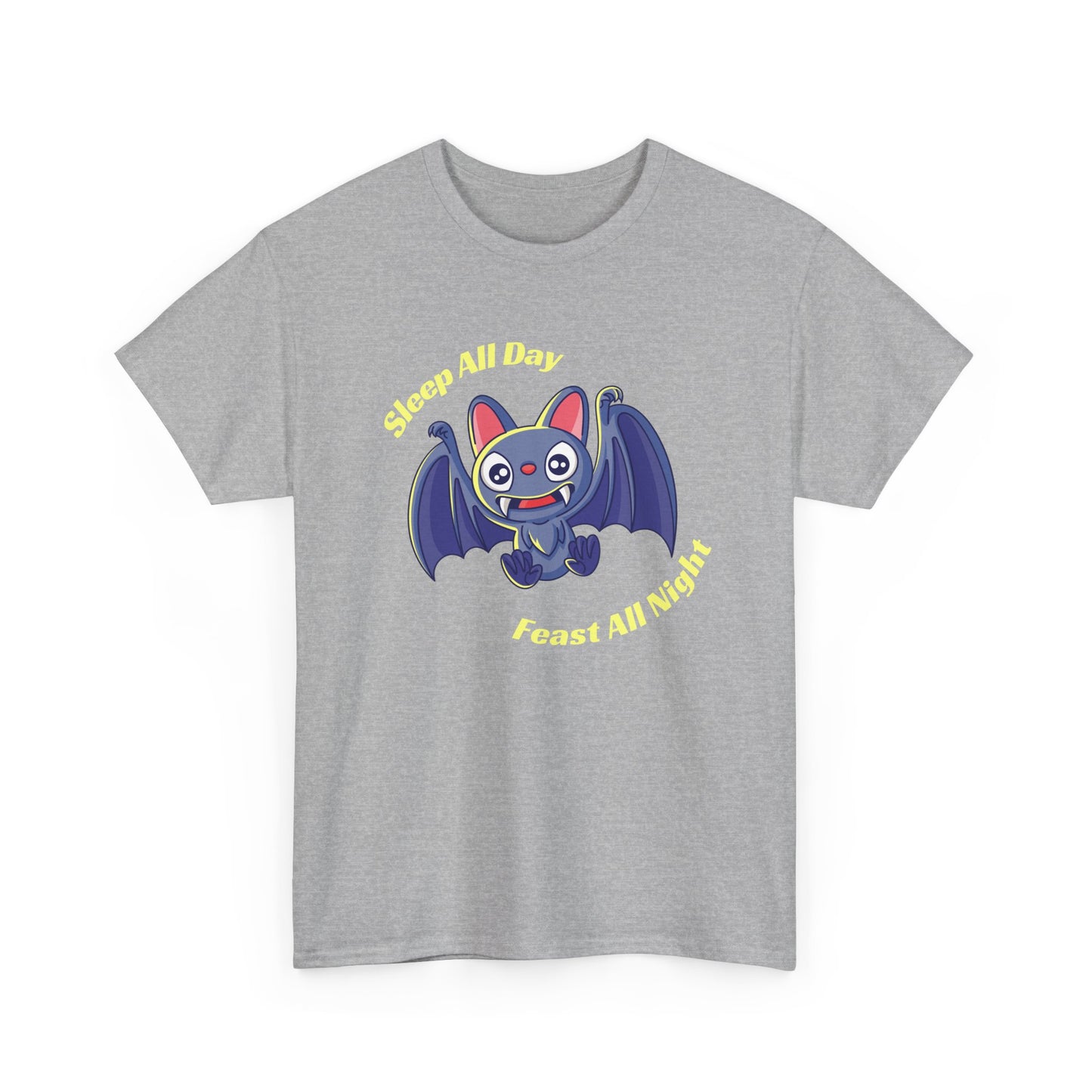 Cute Bat Unisex Heavy Cotton Tee - Fun Graphic Tee, Halloween Costume Shirt, Gift for Kids, Animal Lover Tee, Everyday Casual Wear