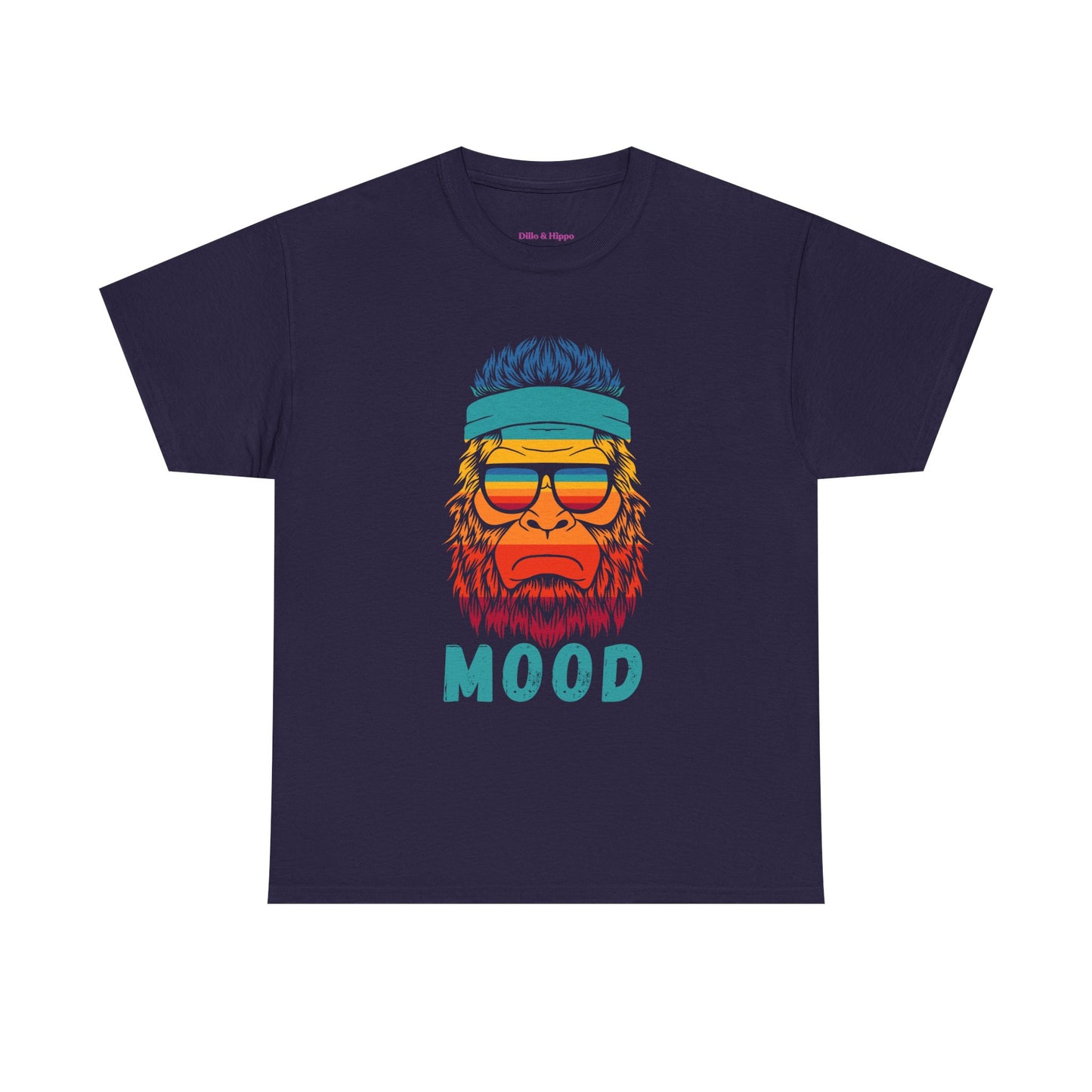 Bigfoot Mood // Retro Mood Unisex Heavy Cotton Tee - Colorful Graphic T-Shirt