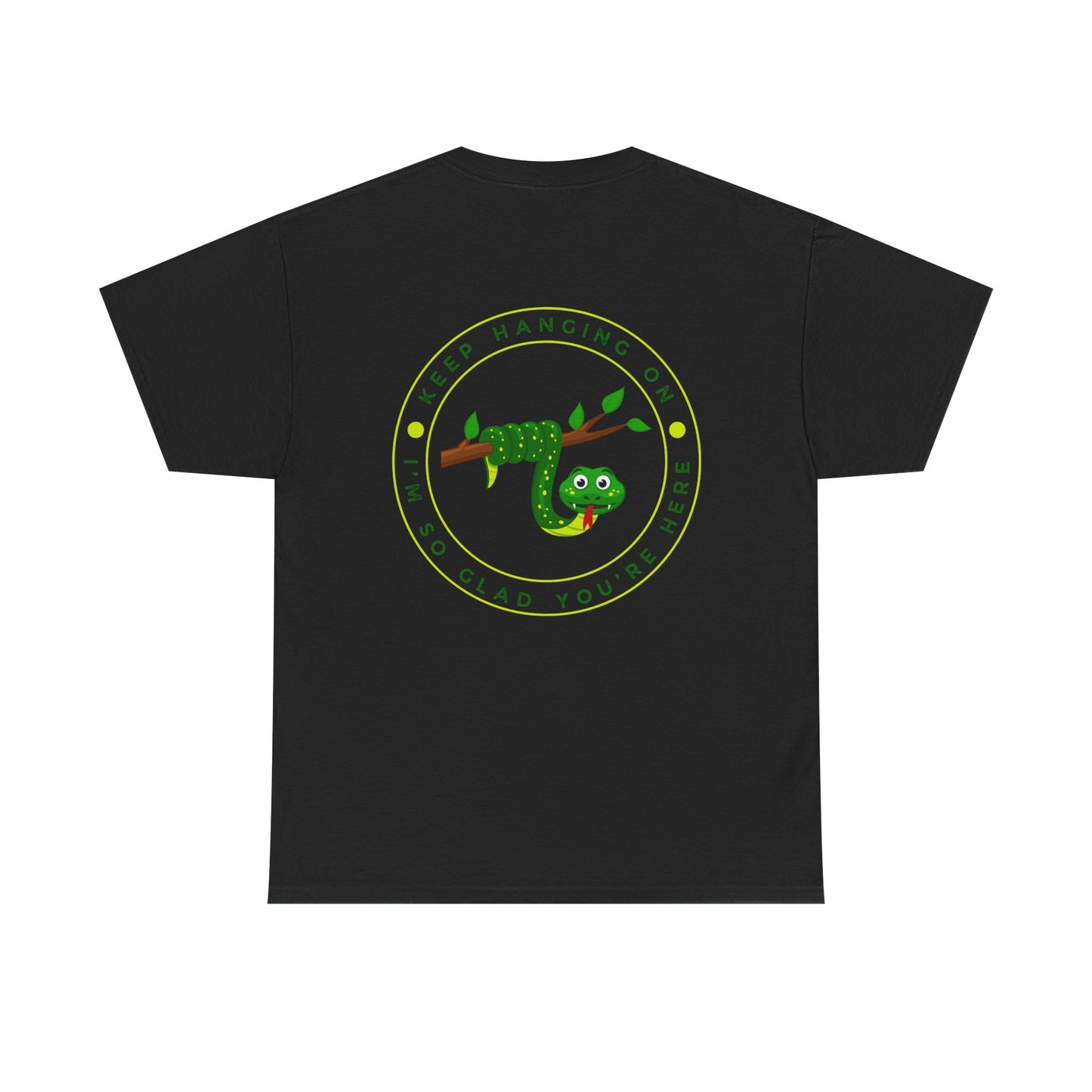 Keep Hanging On - Snake // Unisex Heavy Cotton Tee - Positive Message T-Shirt