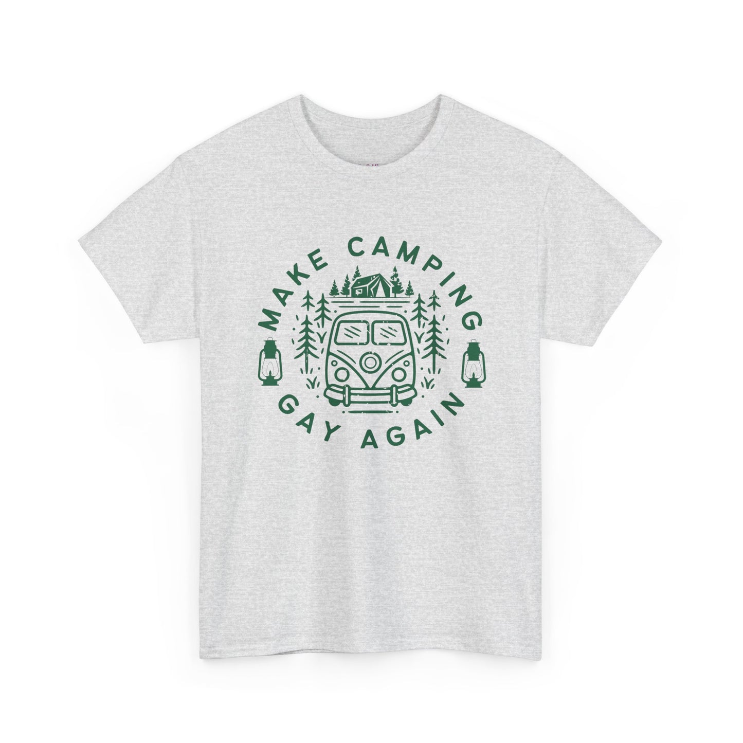 Make Camping Gay Again // Unisex Heavy Cotton Tee - Fun Outdoor Pride Shirt