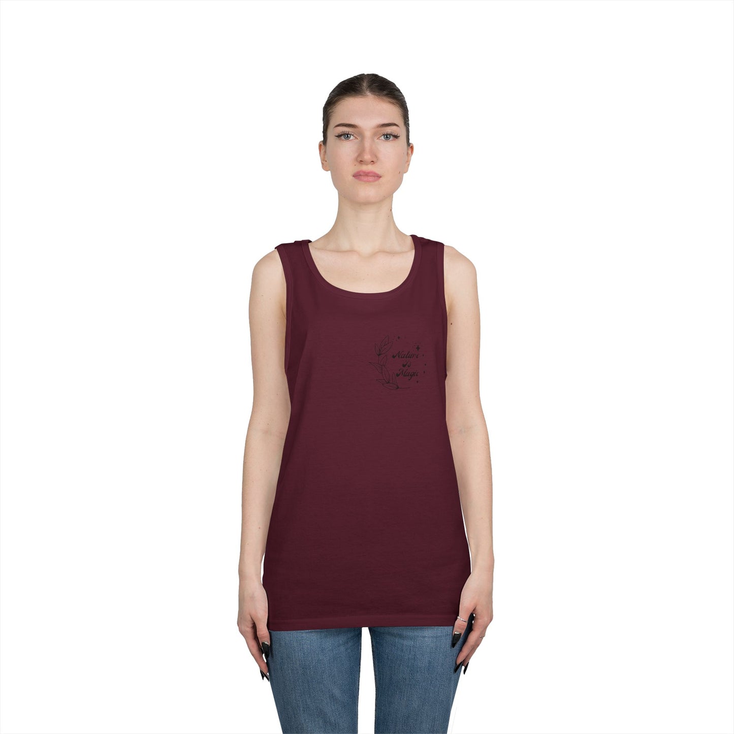 Nature is Magic - Pocket Placement // Unisex Heavy Cotton Tank Top - Design for Outdoor Lovers