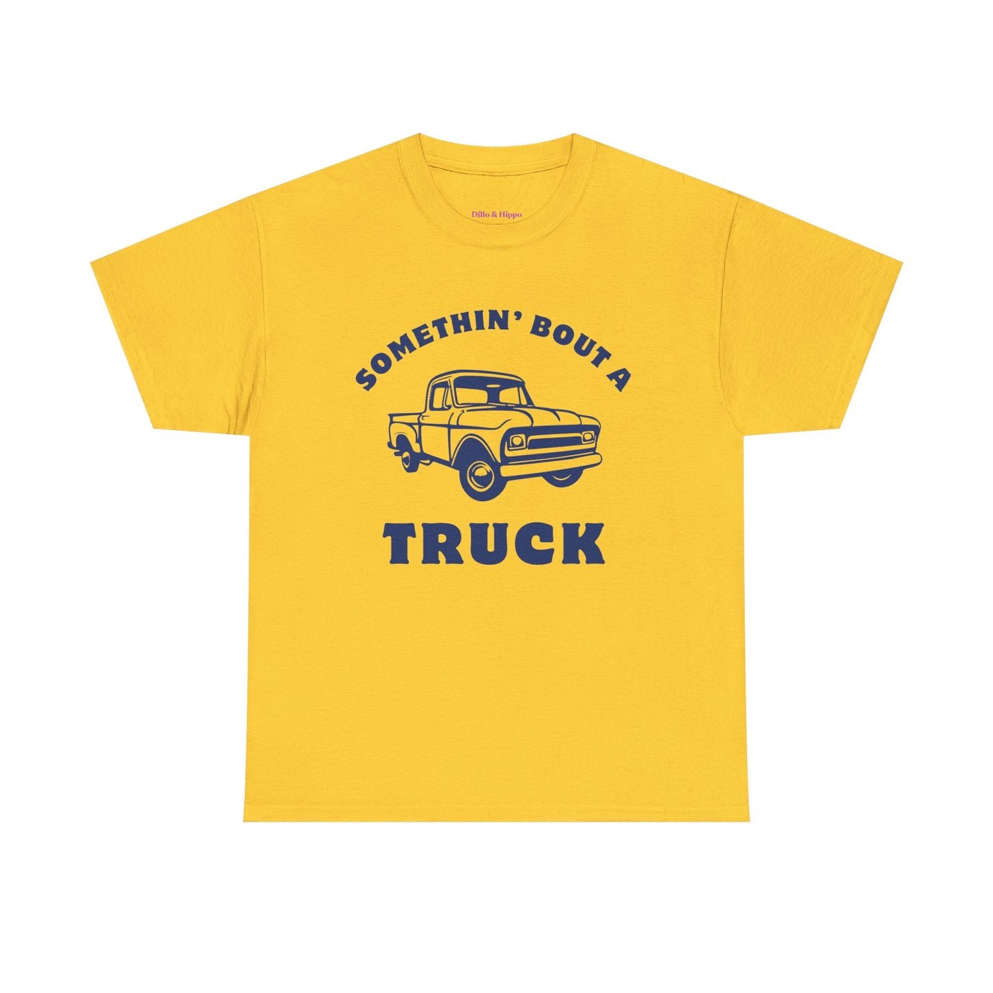 Somethin' Bout a Truck - Navy Pickup // Unisex Heavy Cotton Tee - Perfect for Truck Lovers