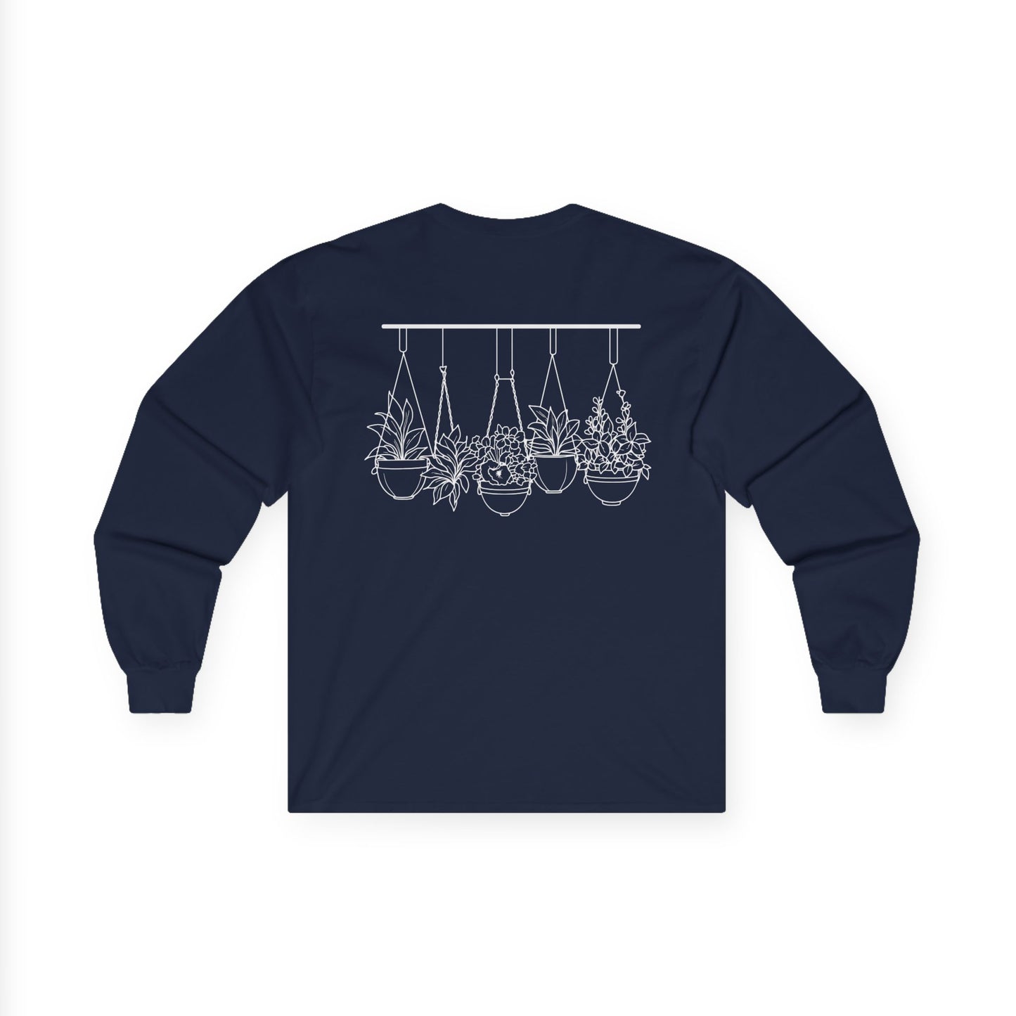 Hangin' With My Buds // Unisex Ultra Cotton Long Sleeve Tee - 'Happy Plants' Botanical Design