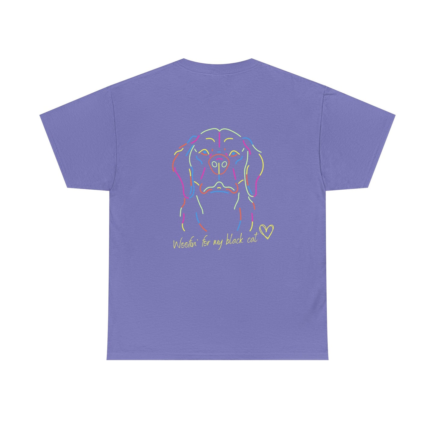 Golden Retriever Woofin' For My Black Cat // Unisex Heavy Cotton Tee - Relationship Dynamics