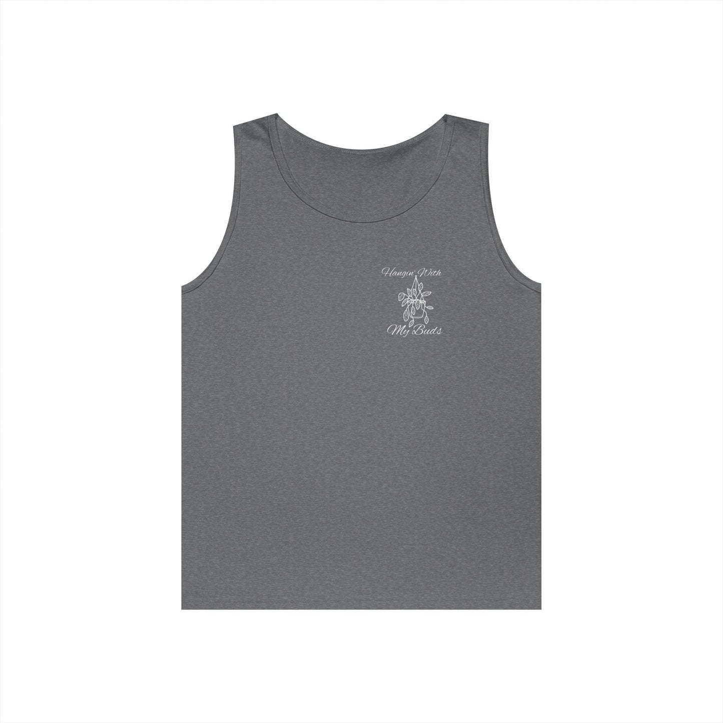 Hangin' With My Buds // Happy Plant Lover Unisex Heavy Cotton Tank Top - Perfect for Gardening Enthusiasts