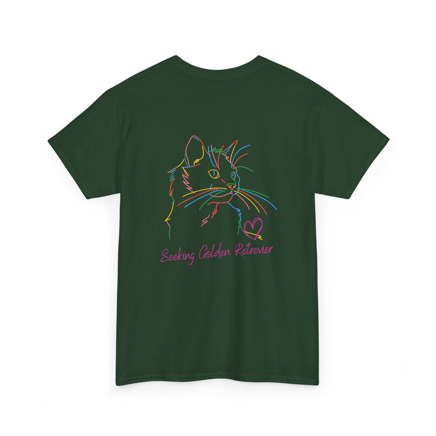 Black Cat Seeking My Golden Retriever // Unisex Heavy Cotton Tee - Relationship Dynamics