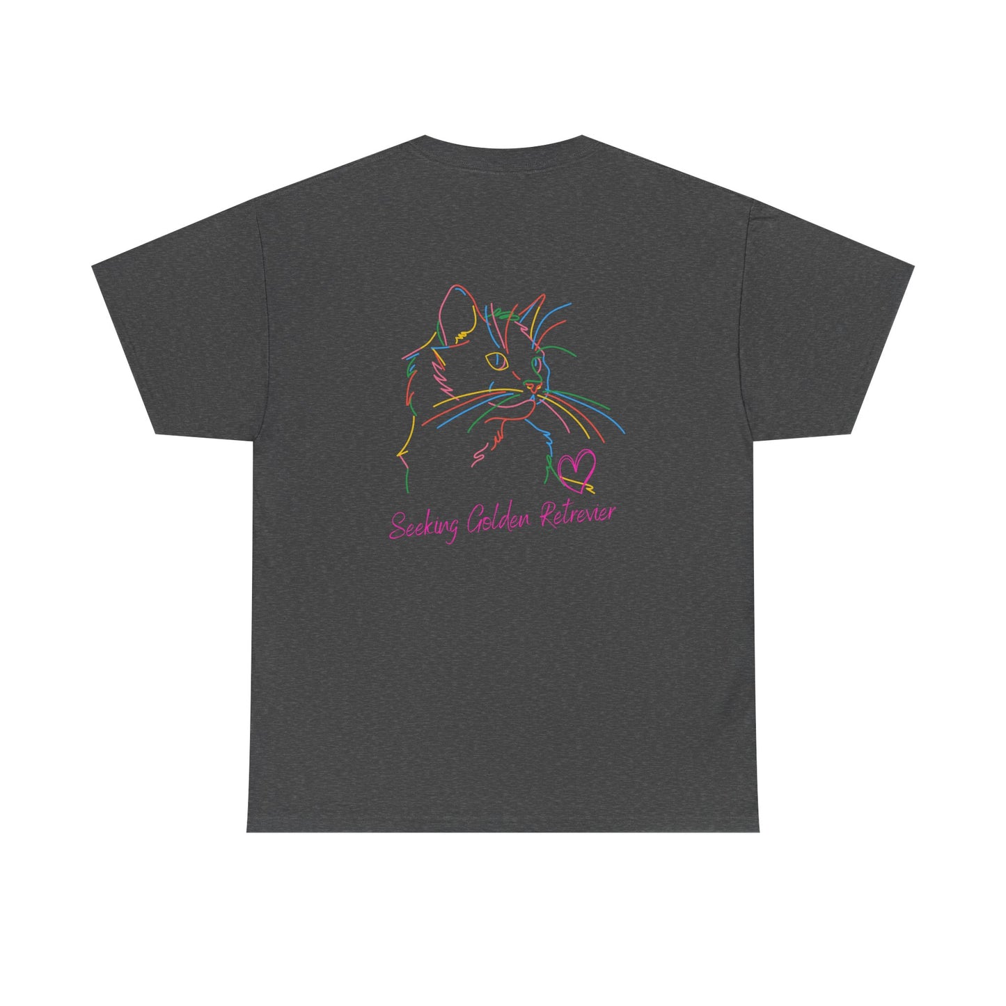 Black Cat Seeking My Golden Retriever // Unisex Heavy Cotton Tee - Relationship Dynamics