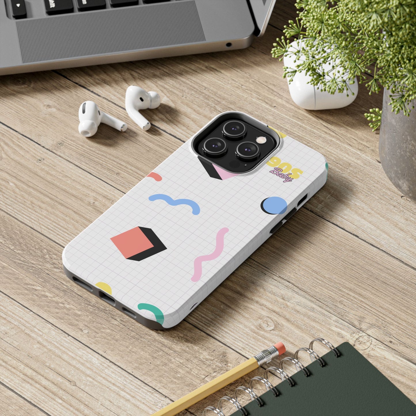90s Baby Grid Paper Pattern // iPhone Case