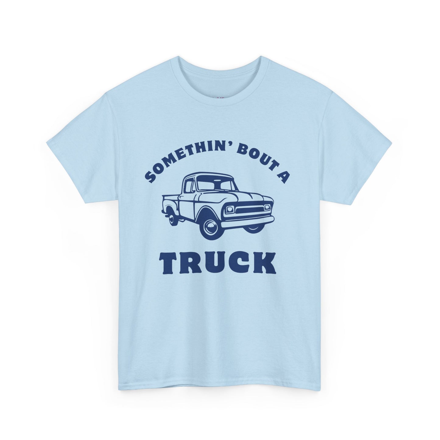 Somethin' Bout a Truck - Navy Pickup // Unisex Heavy Cotton Tee - Perfect for Truck Lovers