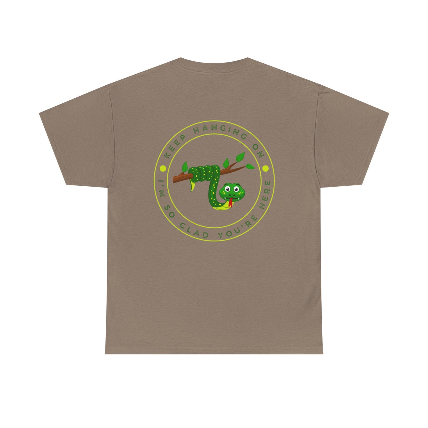 Keep Hanging On - Snake // Unisex Heavy Cotton Tee - Positive Message T-Shirt