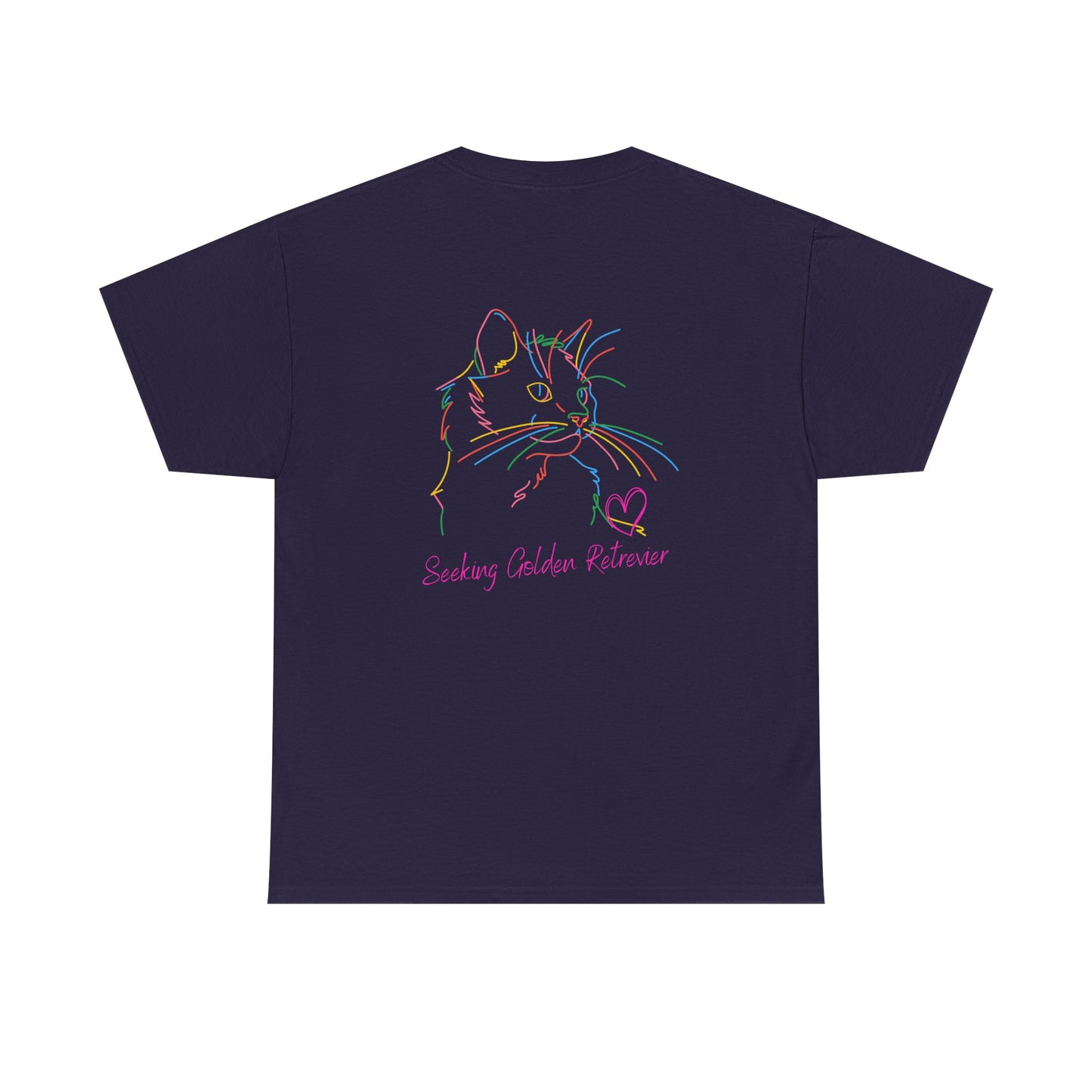 Black Cat Seeking My Golden Retriever // Unisex Heavy Cotton Tee - Relationship Dynamics