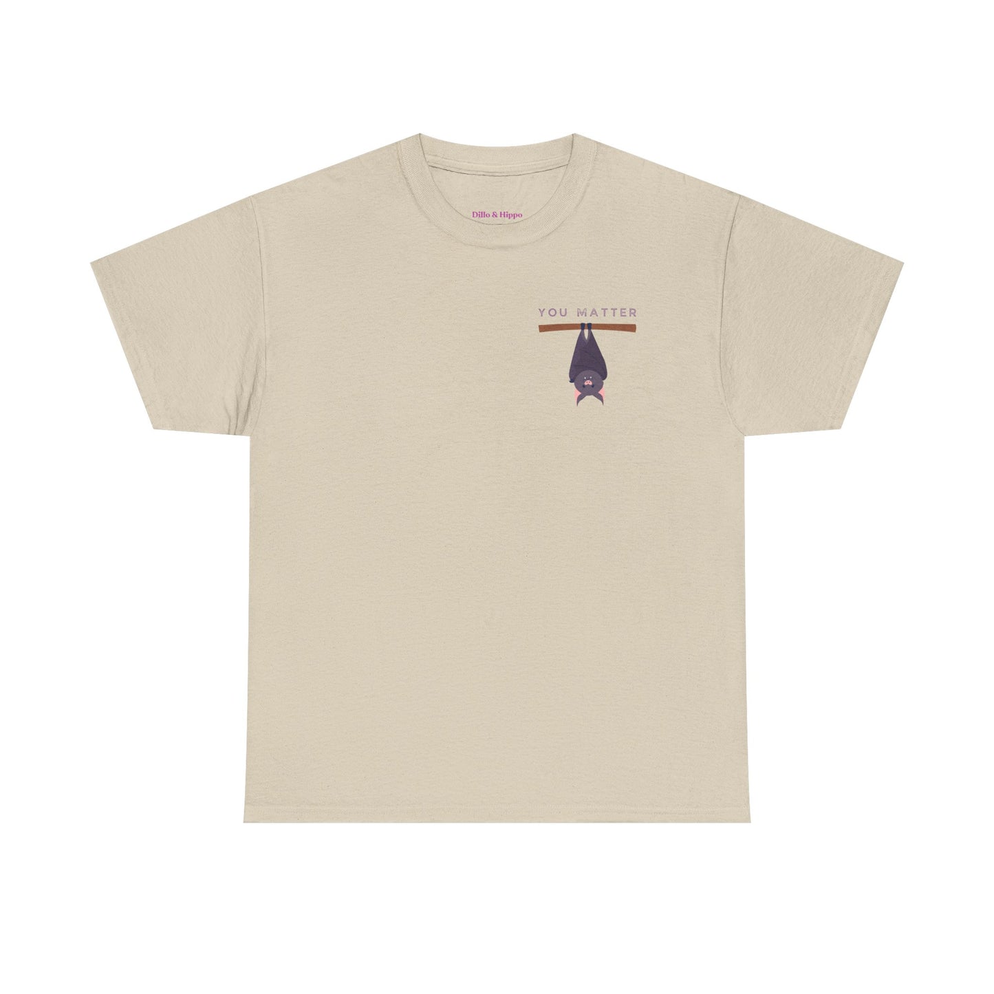 Keep Hangin' On - Bat // Inspirational Unisex Heavy Cotton Tee - 'You Matter' & 'Keep Hanging On' Design