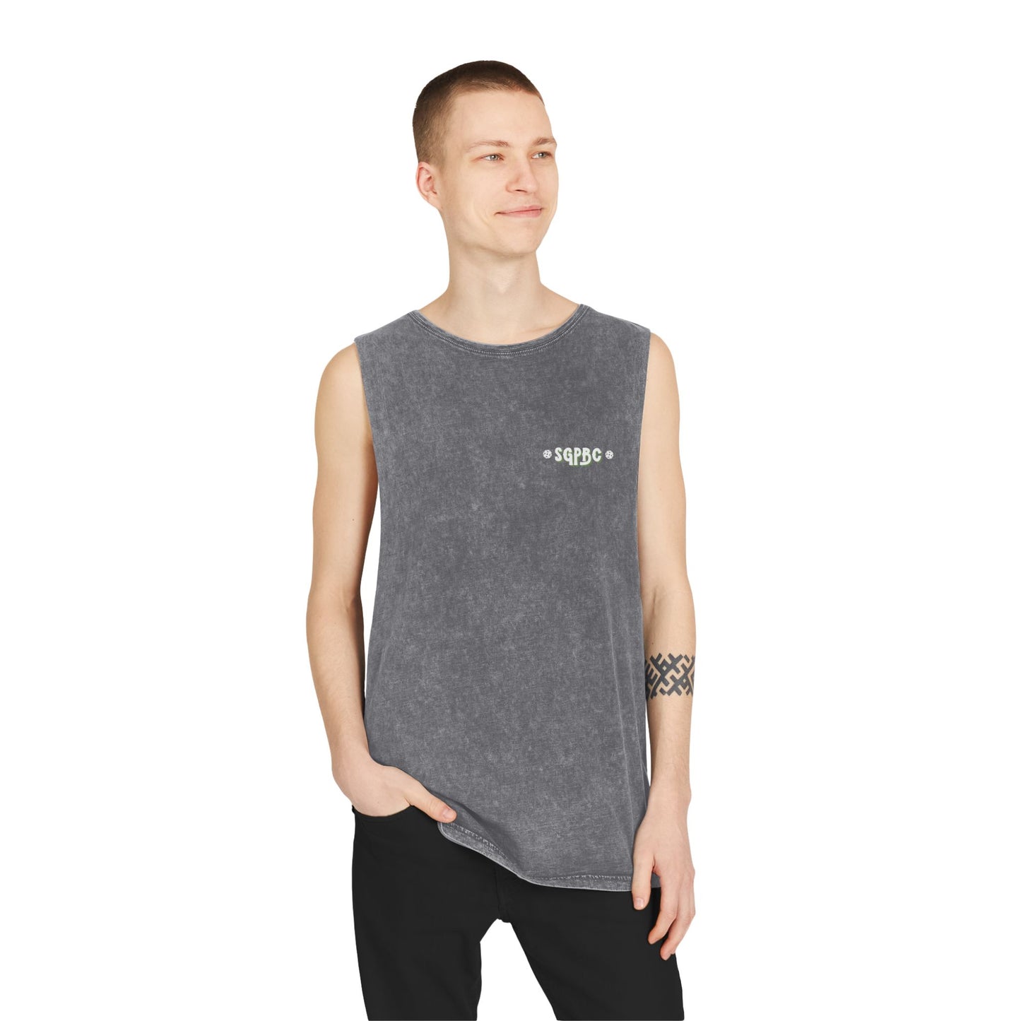 SGPBC White // Custom Unisex Stonewash Tank Top