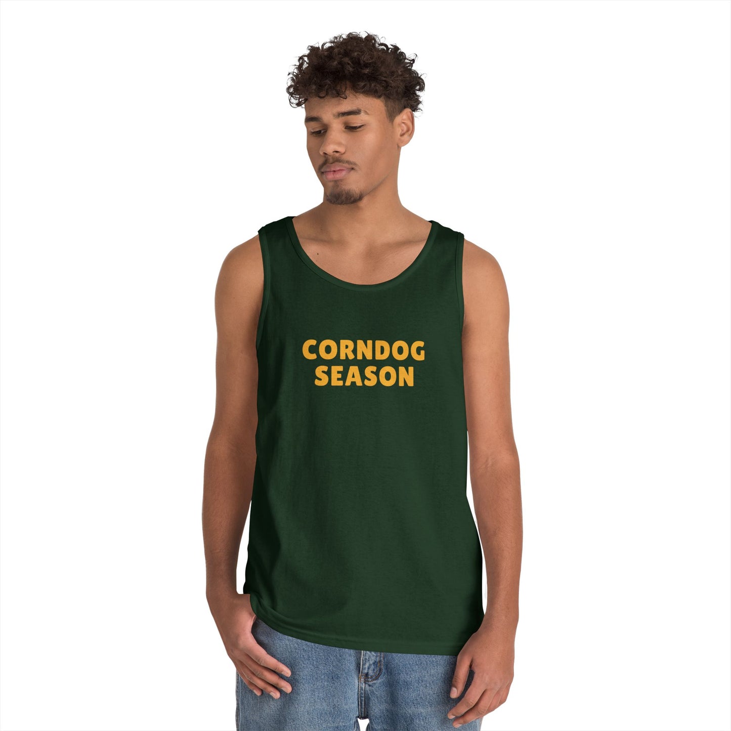 Corndog Season Unisex Heavy Cotton Tank Top - Fun Summer Apparel