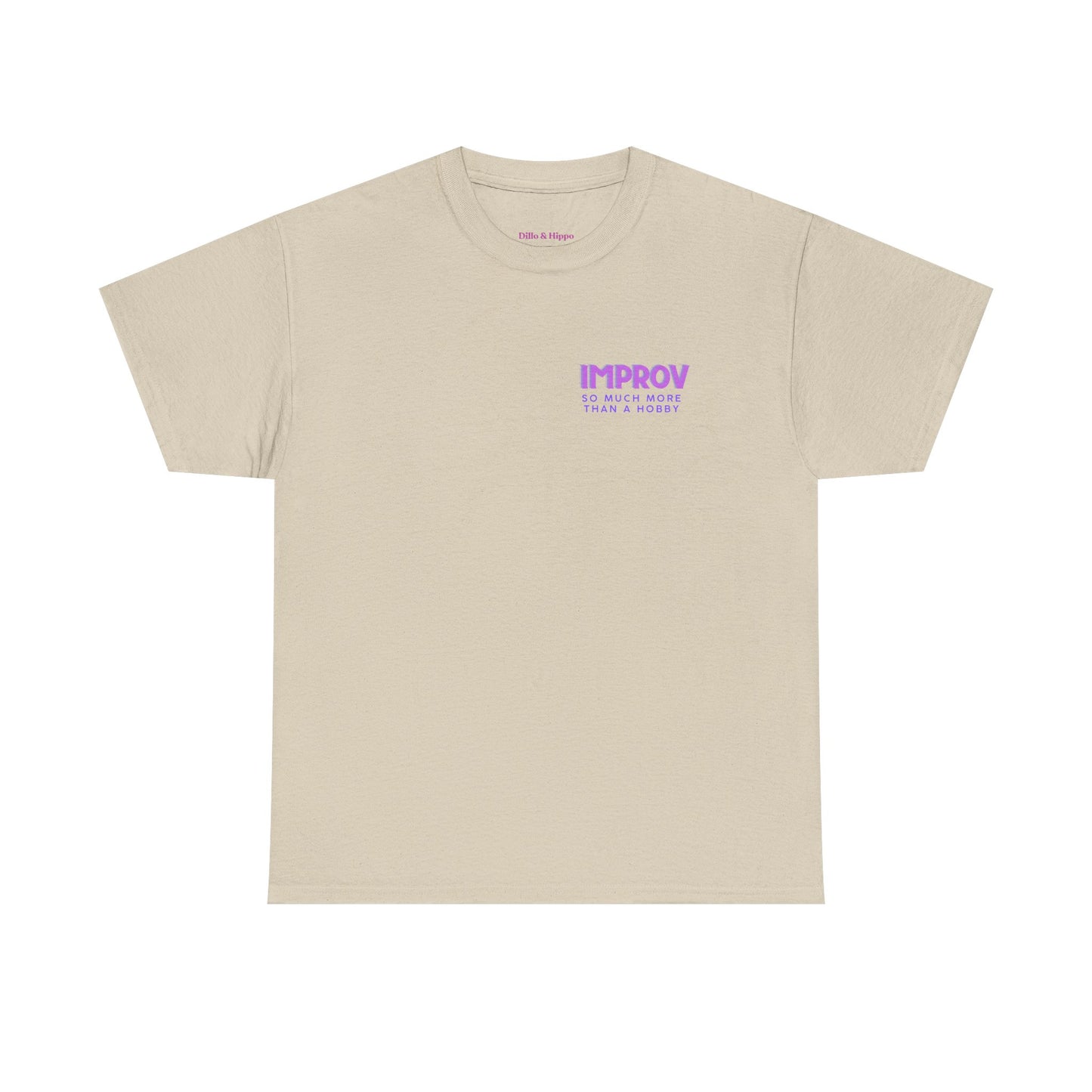 Improv, Multi Color "Yes, And" Double-sided // Colorful Affirmation Unisex Heavy Cotton Tee
