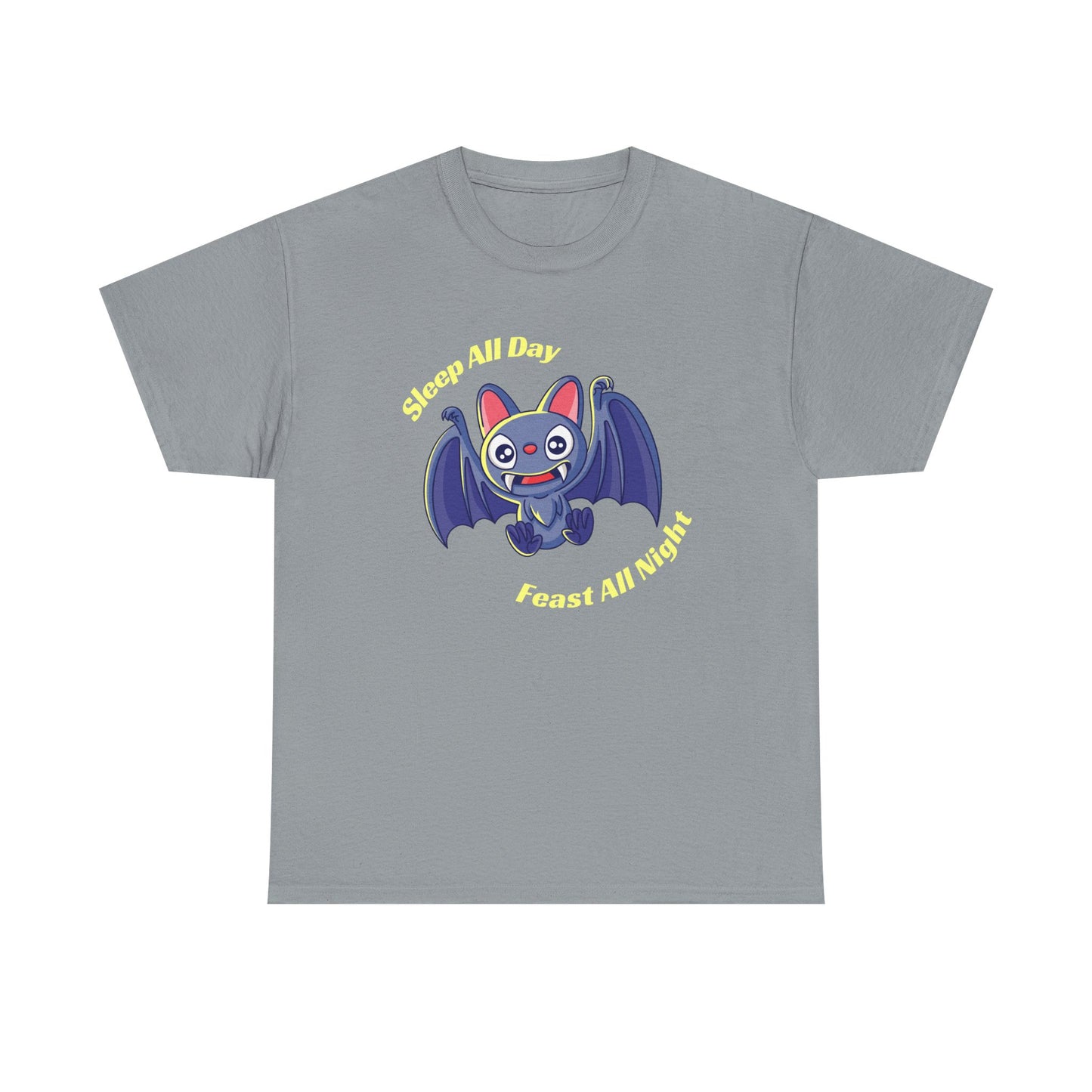 Cute Bat Unisex Heavy Cotton Tee - Fun Graphic Tee, Halloween Costume Shirt, Gift for Kids, Animal Lover Tee, Everyday Casual Wear