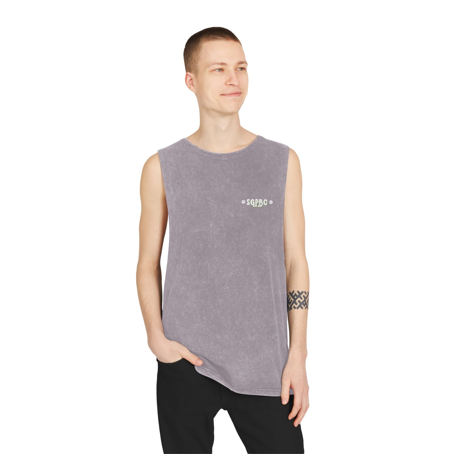 SGPBC White // Custom Unisex Stonewash Tank Top