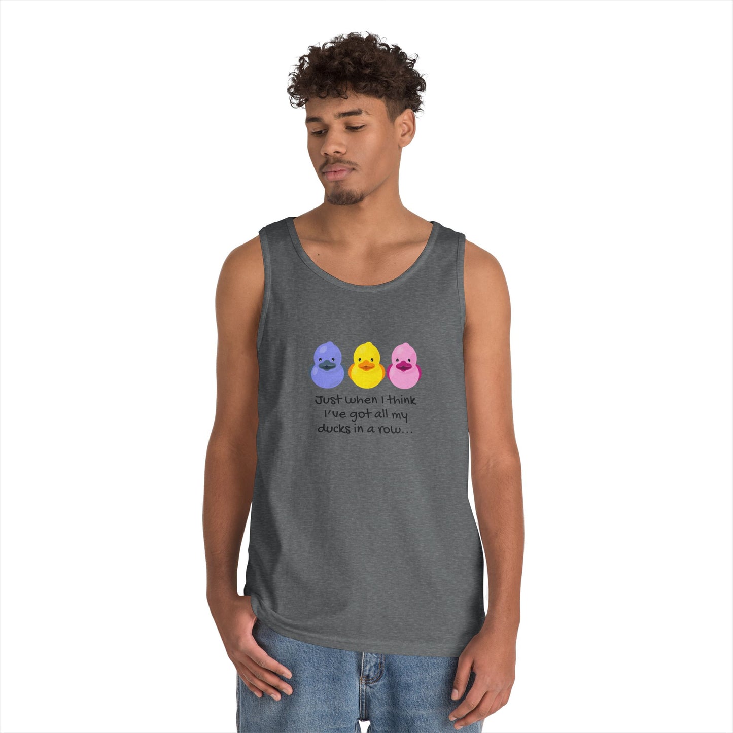 Ducks in a Row // Unisex Heavy Cotton Tank Top