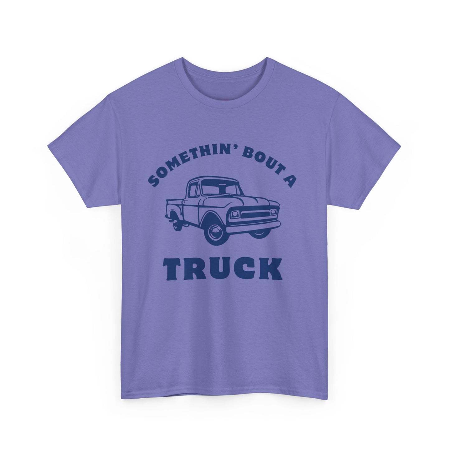 Somethin' Bout a Truck - Navy Pickup // Unisex Heavy Cotton Tee - Perfect for Truck Lovers