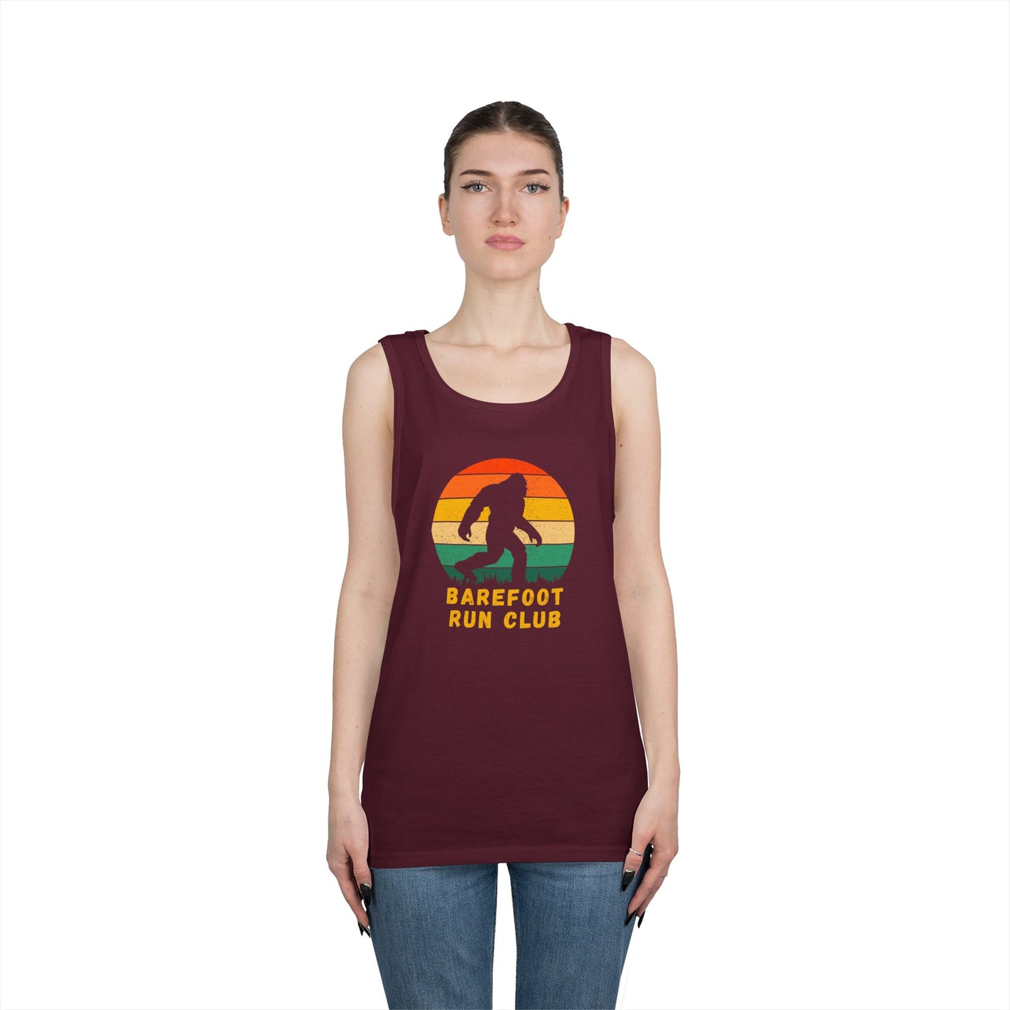 Barefoot Run Club Silhouette // Unisex Heavy Cotton Tank Top