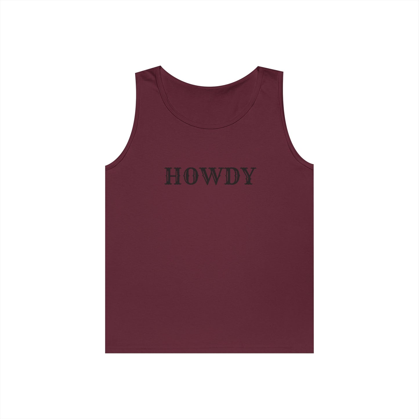 Howdy & Adios // Unisex Heavy Cotton Tank Top - Casual Summer Wear for Outdoors