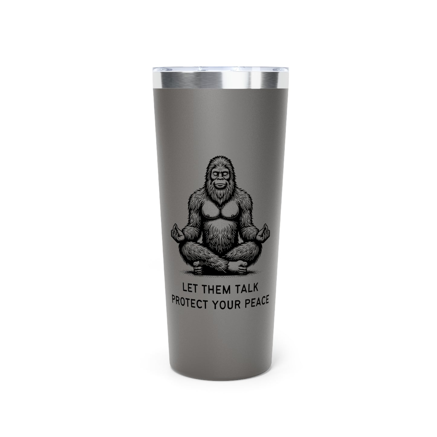 Bigfoot Let Them Talk // Copper Vacuum Insulated Tumbler, 22oz - Blue Text
