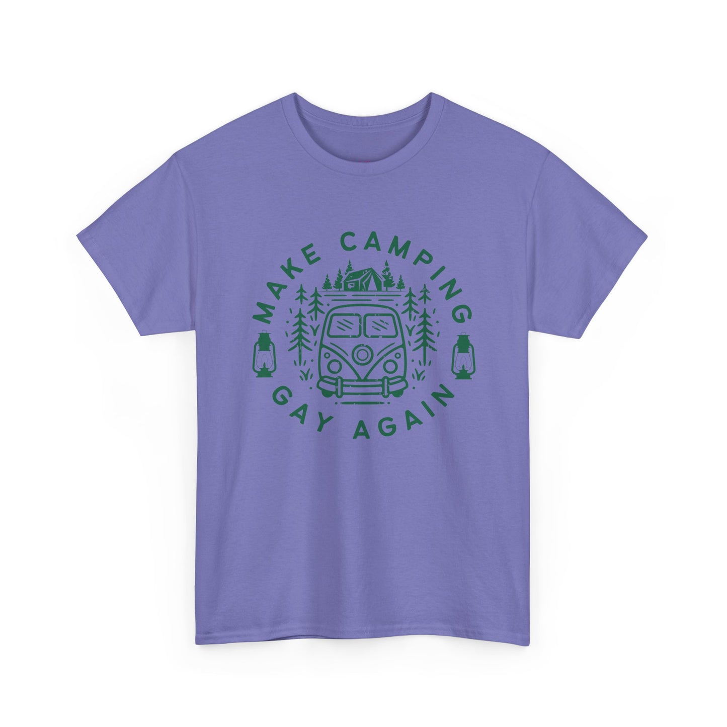 Make Camping Gay Again // Unisex Heavy Cotton Tee - Fun Outdoor Pride Shirt