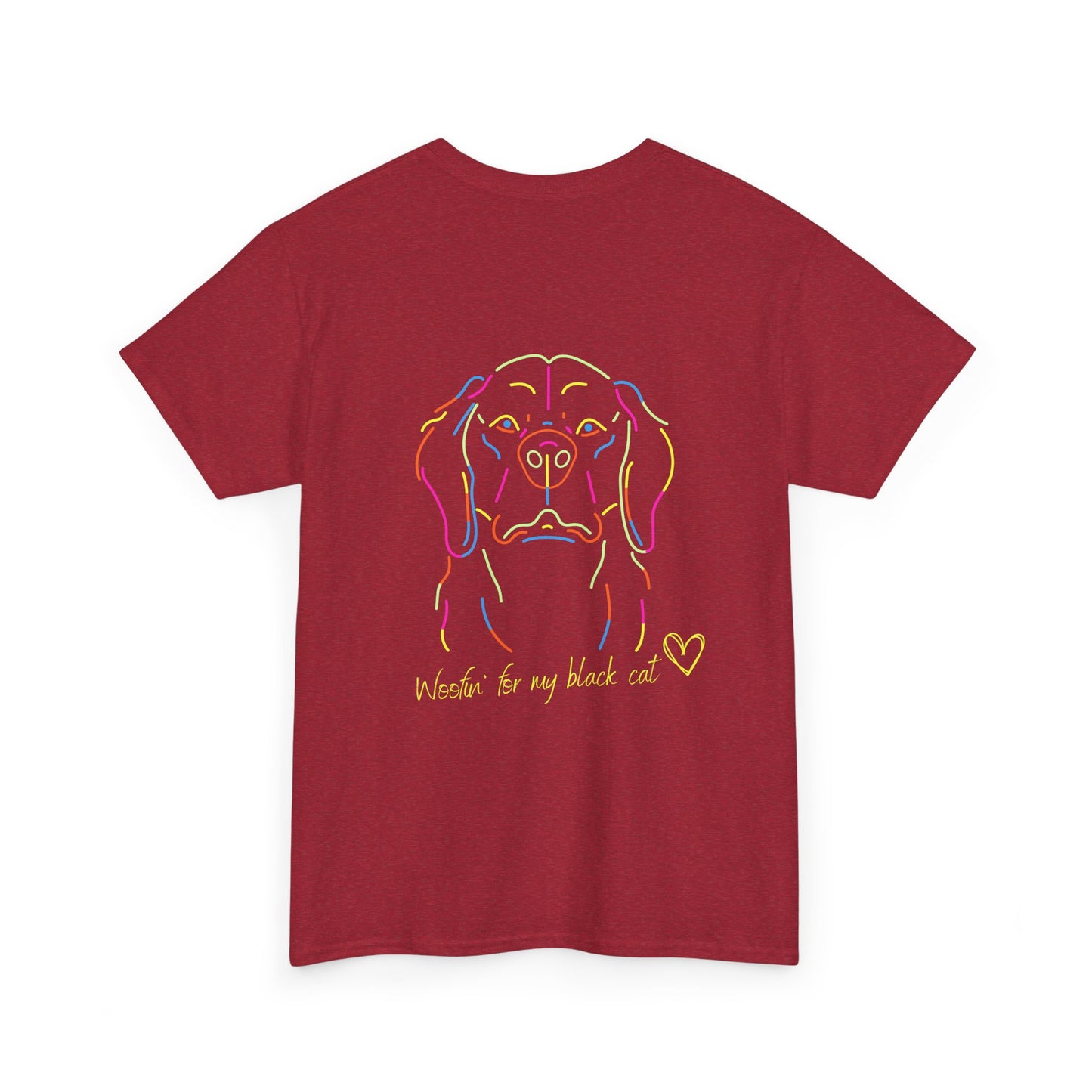 Golden Retriever Woofin' For My Black Cat // Unisex Heavy Cotton Tee - Relationship Dynamics