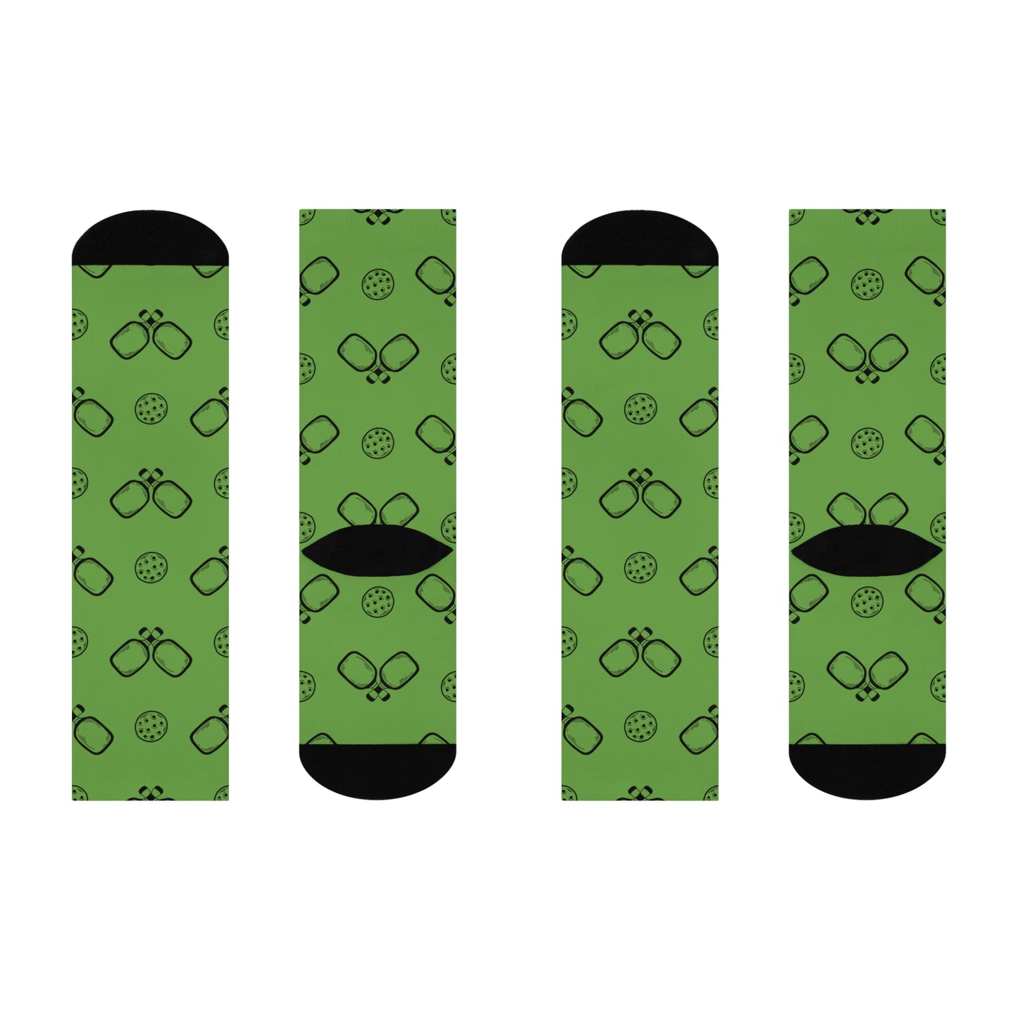 Lime Green Pickleball Cushioned Crew Socks