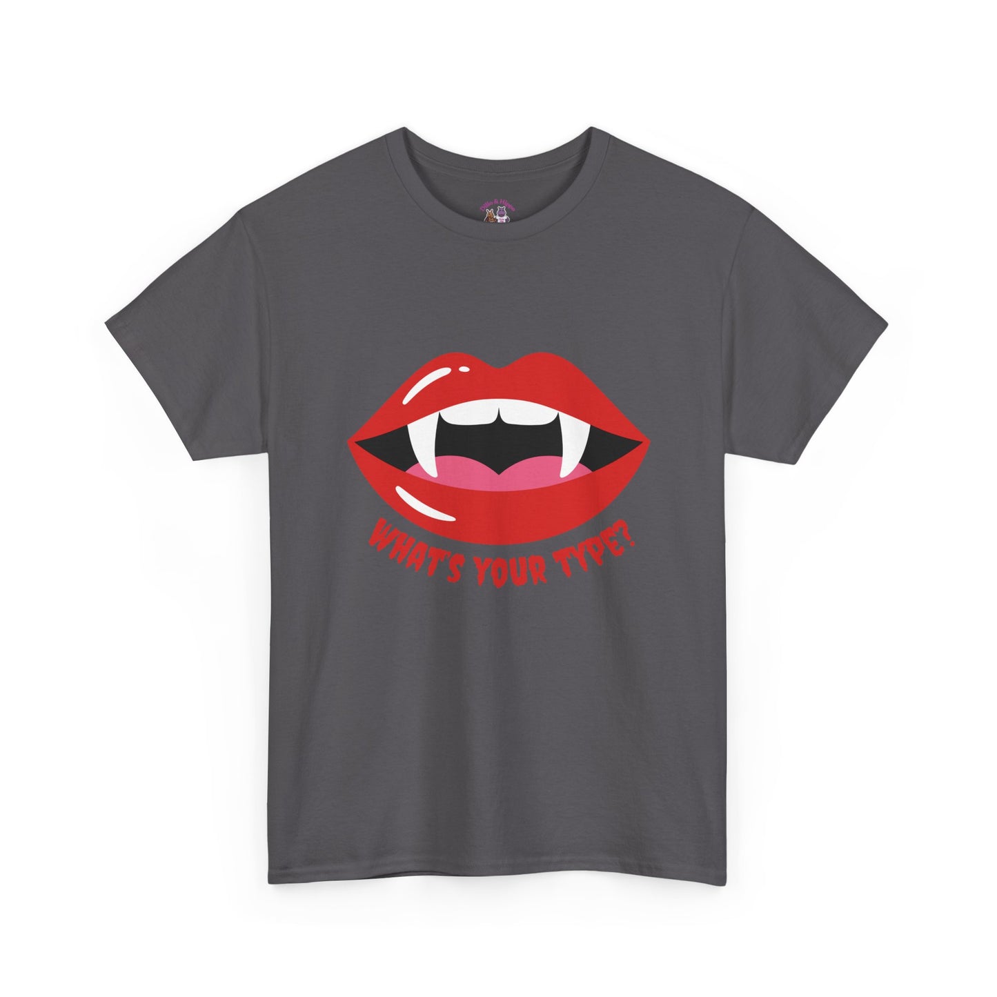 Vampire Lips Tee: Unisex Heavy Cotton Tee for Halloween, Party, Gift, Funny T-Shirt, Casual Wear, Trendy Fashion