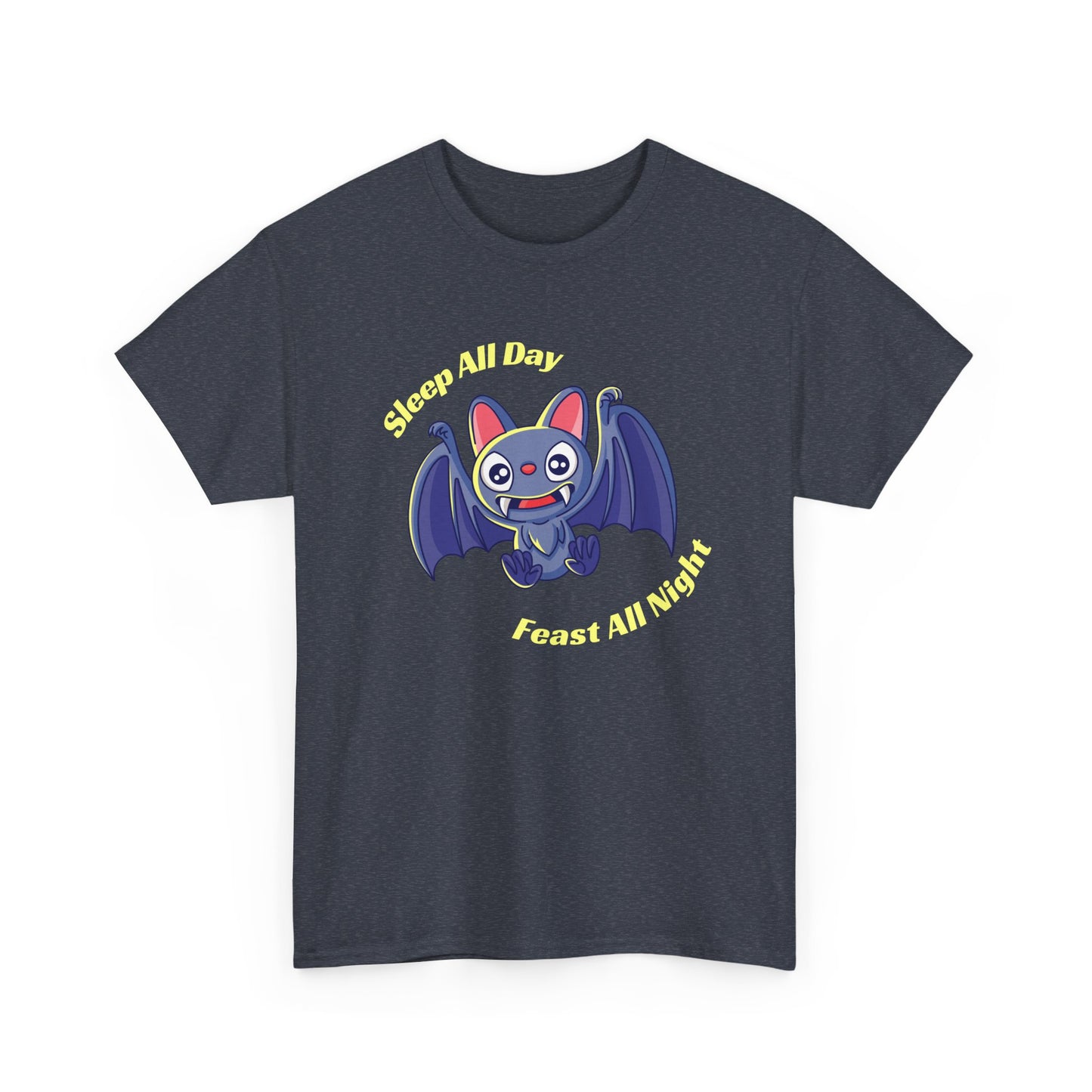 Cute Bat Unisex Heavy Cotton Tee - Fun Graphic Tee, Halloween Costume Shirt, Gift for Kids, Animal Lover Tee, Everyday Casual Wear