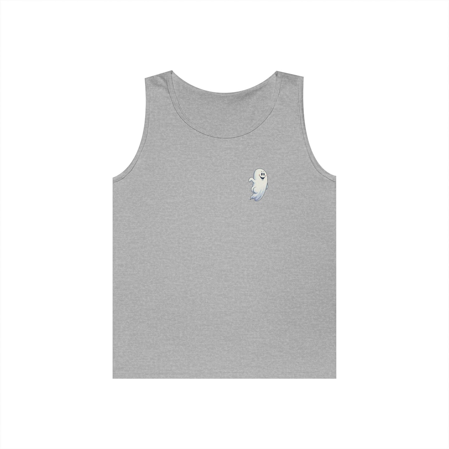 Power Bottom Autumn - White Ghost // Unisex Heavy Cotton Ghost Theme Tank Top - Fall Vibes