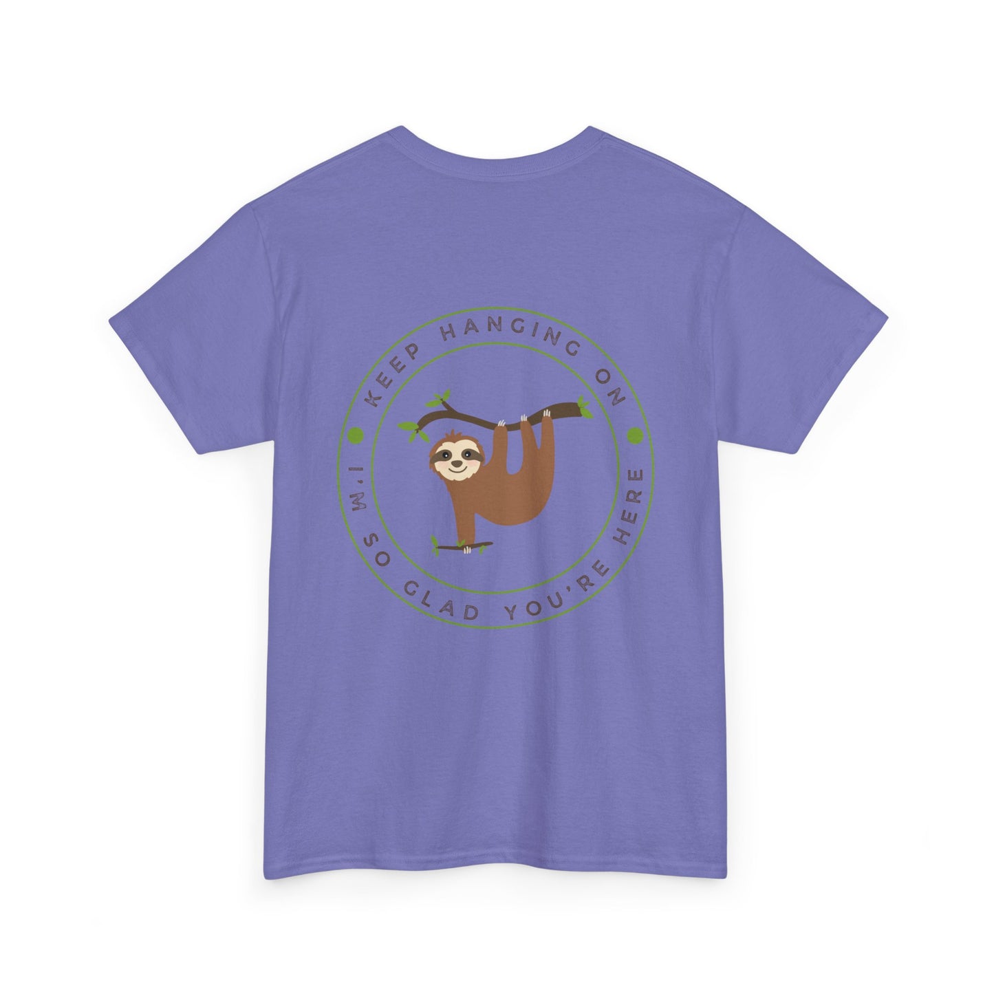 Keep Hangin' On - Sloth // Unisex Heavy Cotton Tee - Motivational