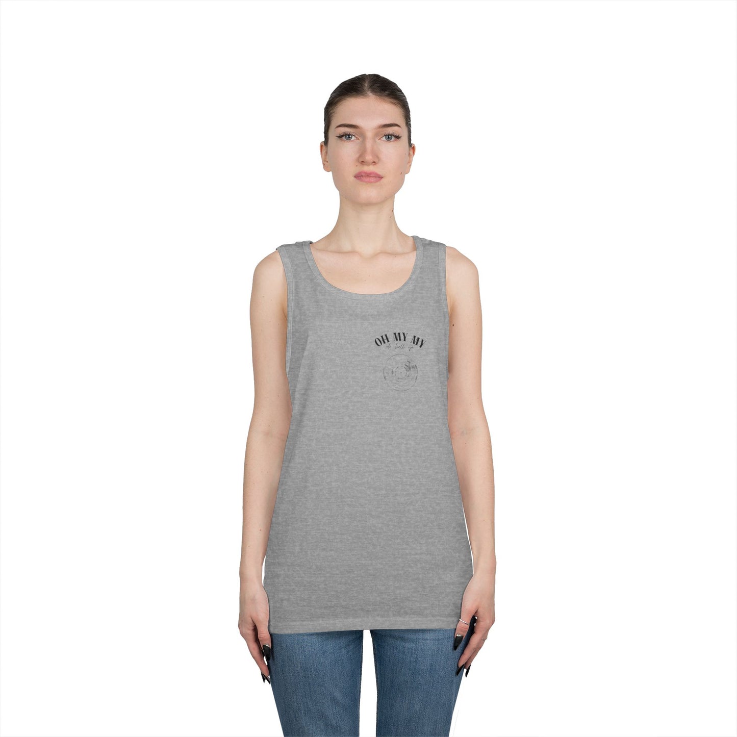 Oh My My - Pocket Placement Cool Vinyl Record // Unisex Heavy Cotton Tank Top - Graphic Tee