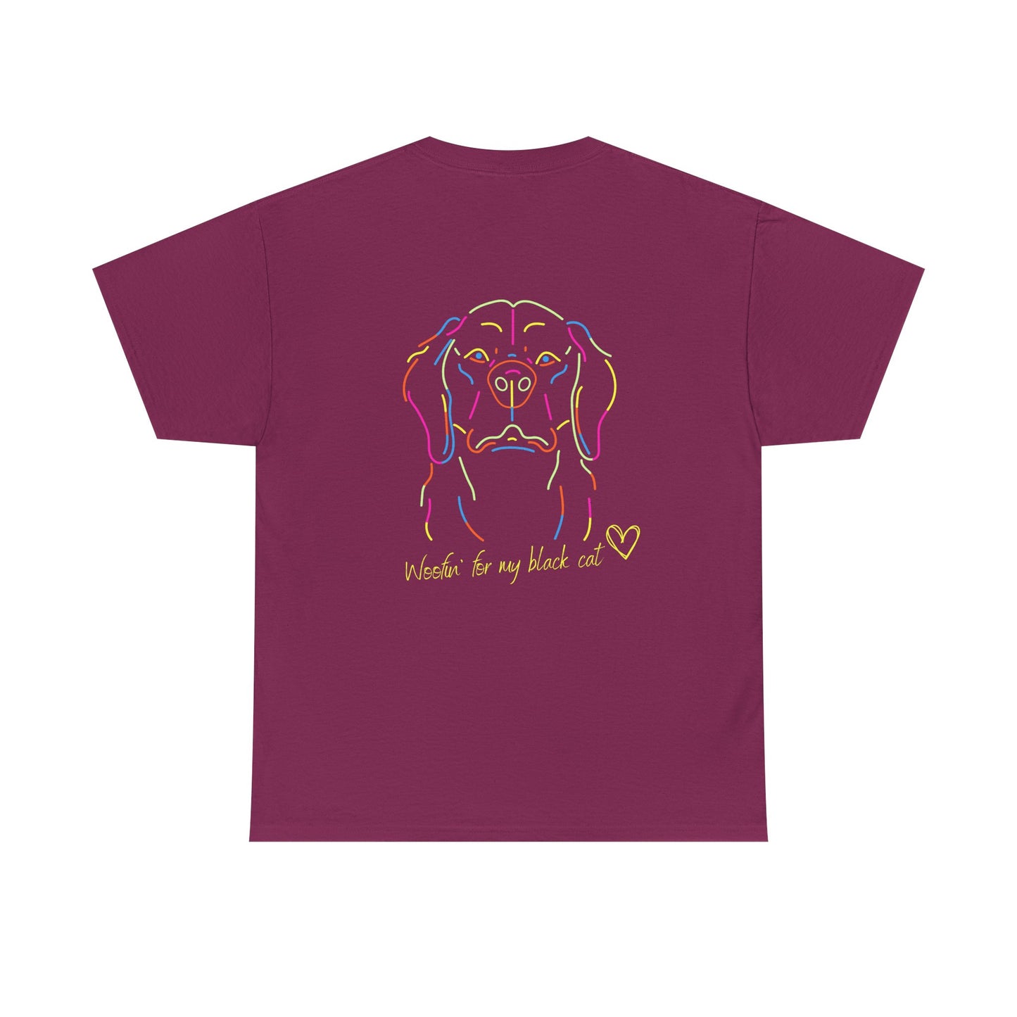 Golden Retriever Woofin' For My Black Cat // Unisex Heavy Cotton Tee - Relationship Dynamics